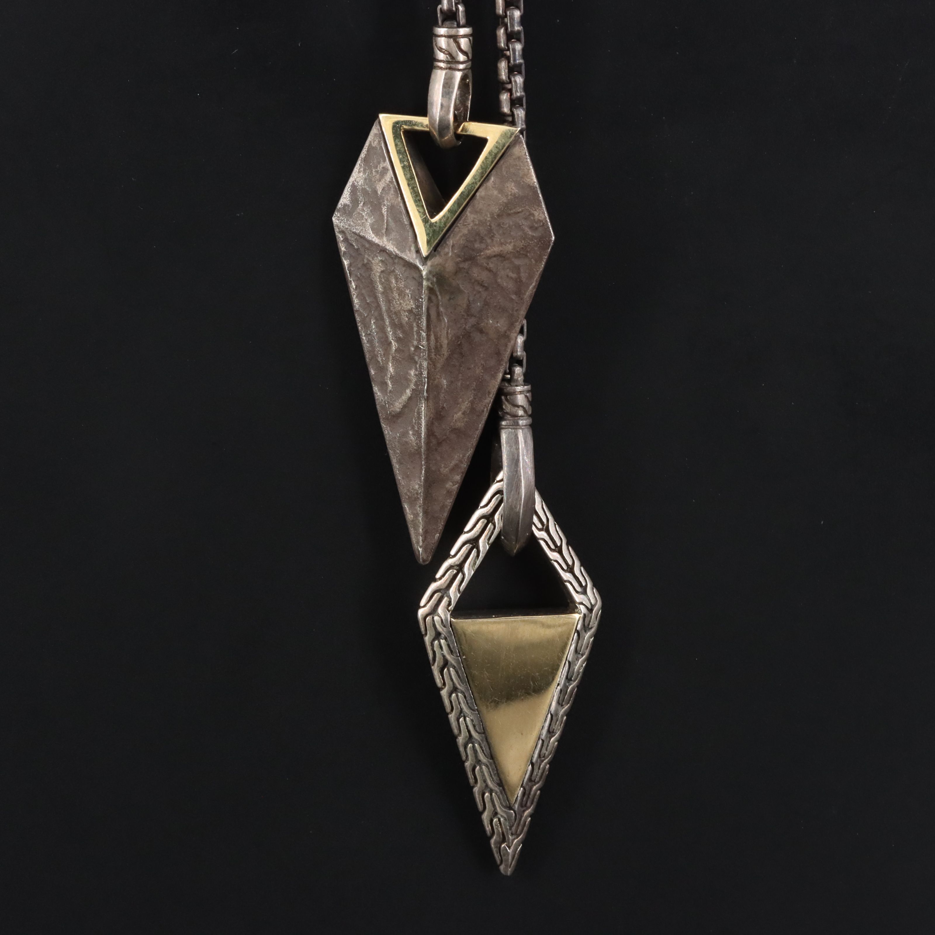 John Hardy Tiga Sterling and 18K Tiga Y Necklace