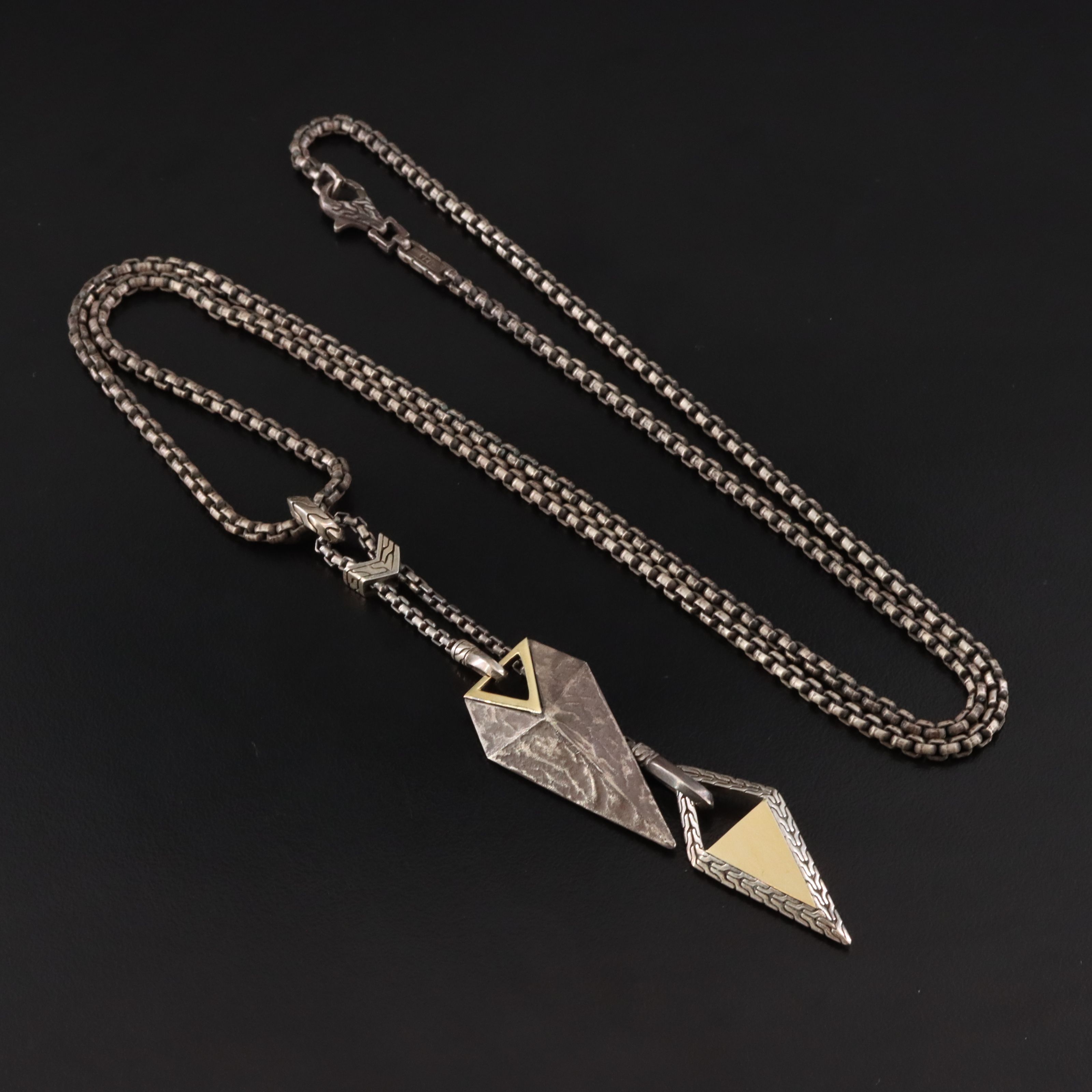 John Hardy Tiga Sterling and 18K Tiga Y Necklace