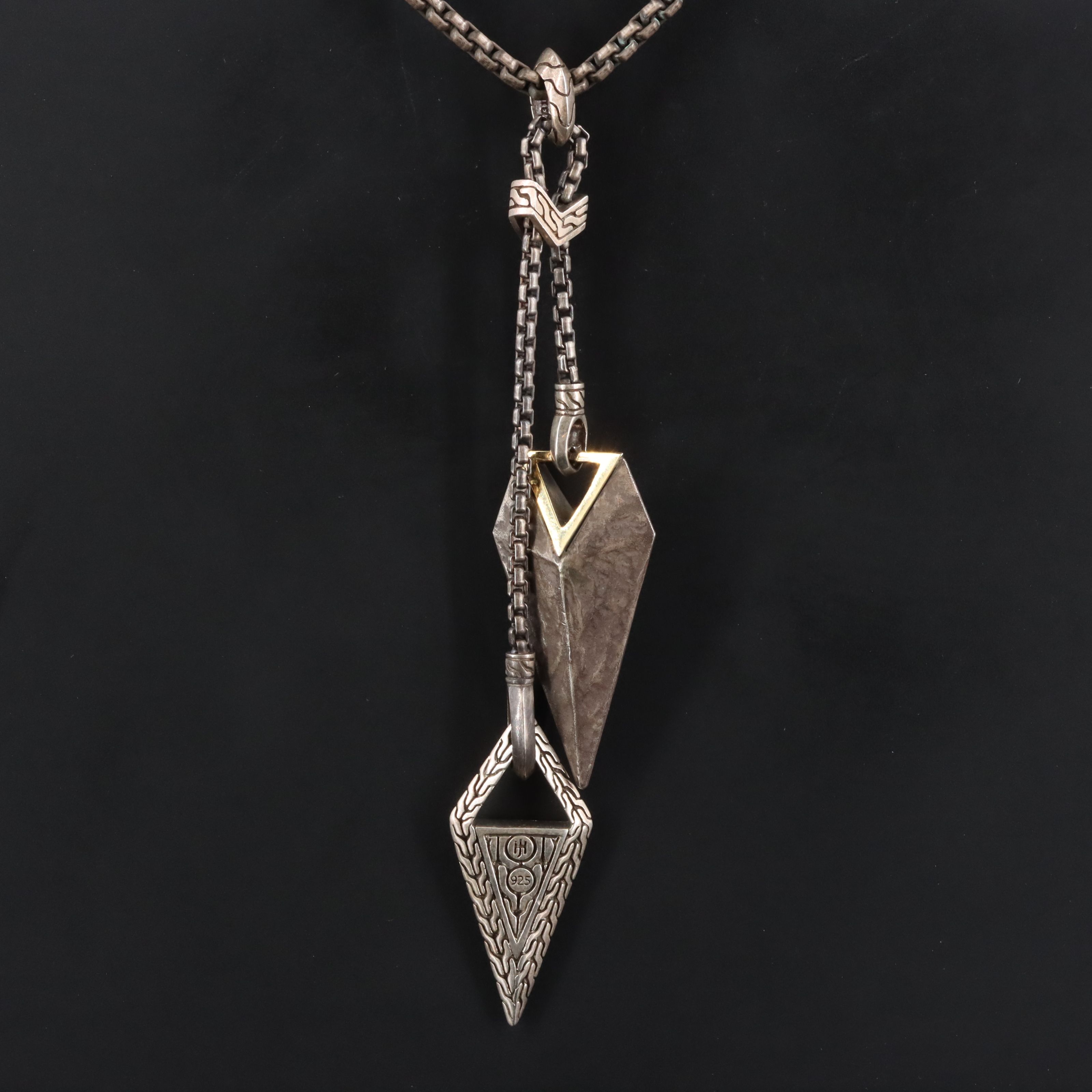 John Hardy Tiga Sterling and 18K Tiga Y Necklace