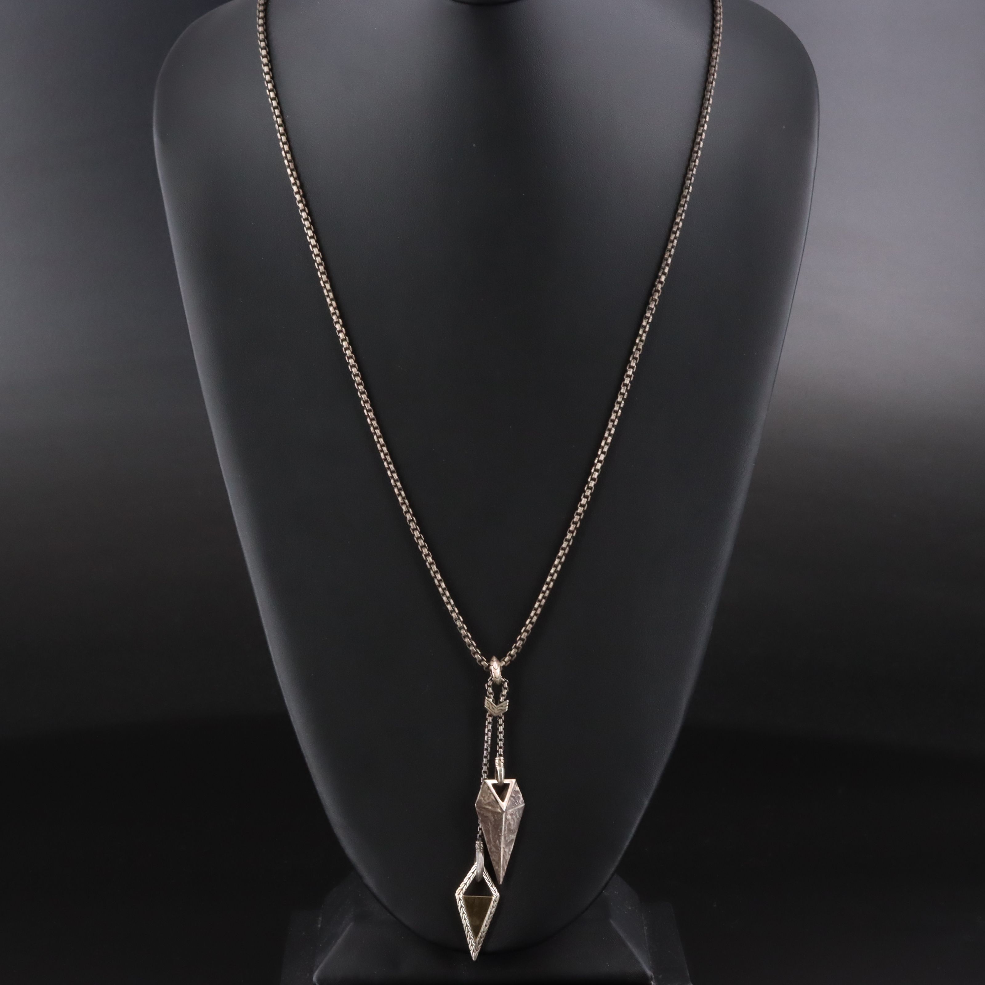John Hardy Tiga Sterling and 18K Tiga Y Necklace