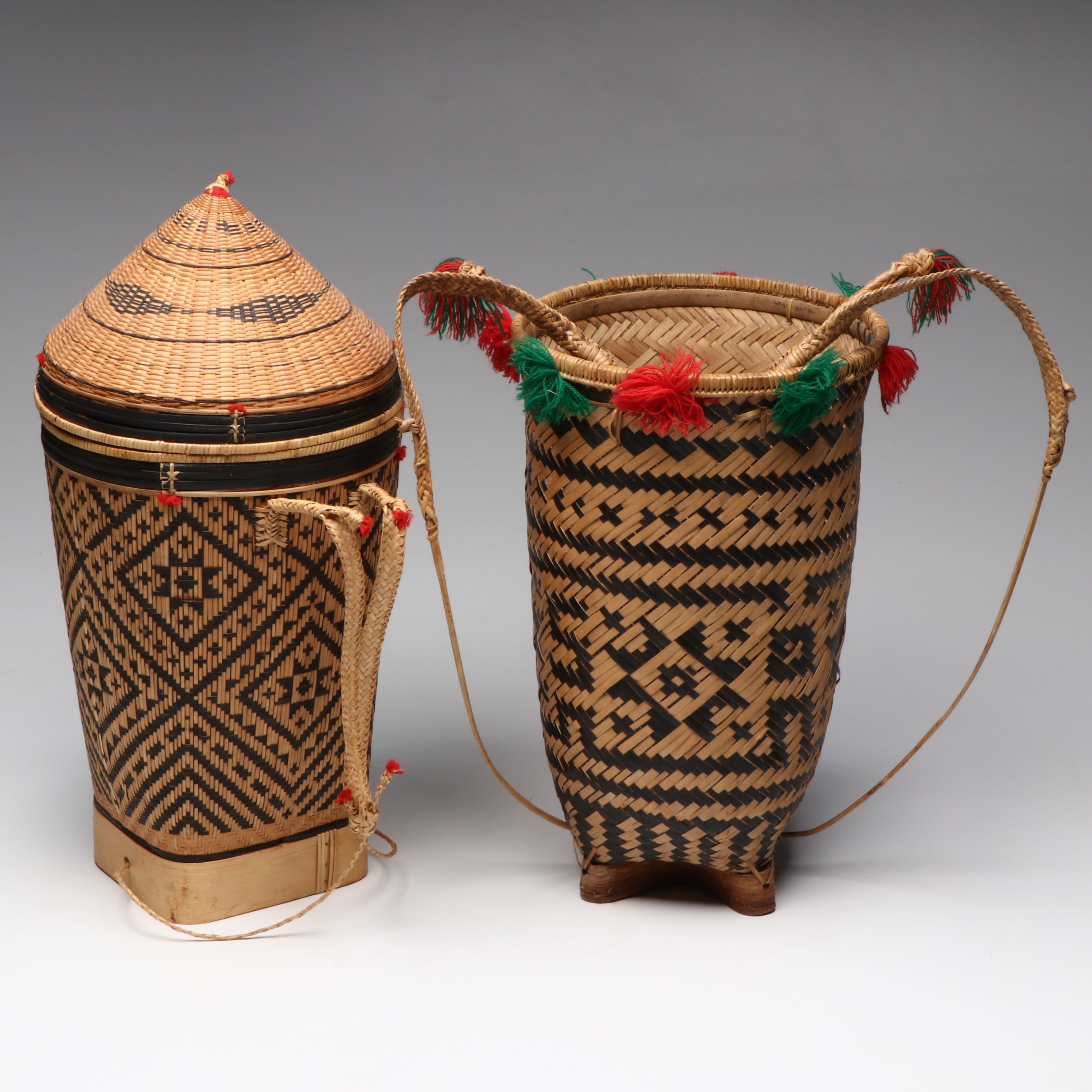 Koho Peoples and Other Vietnamese Woven Bamboo Fiber Backpack