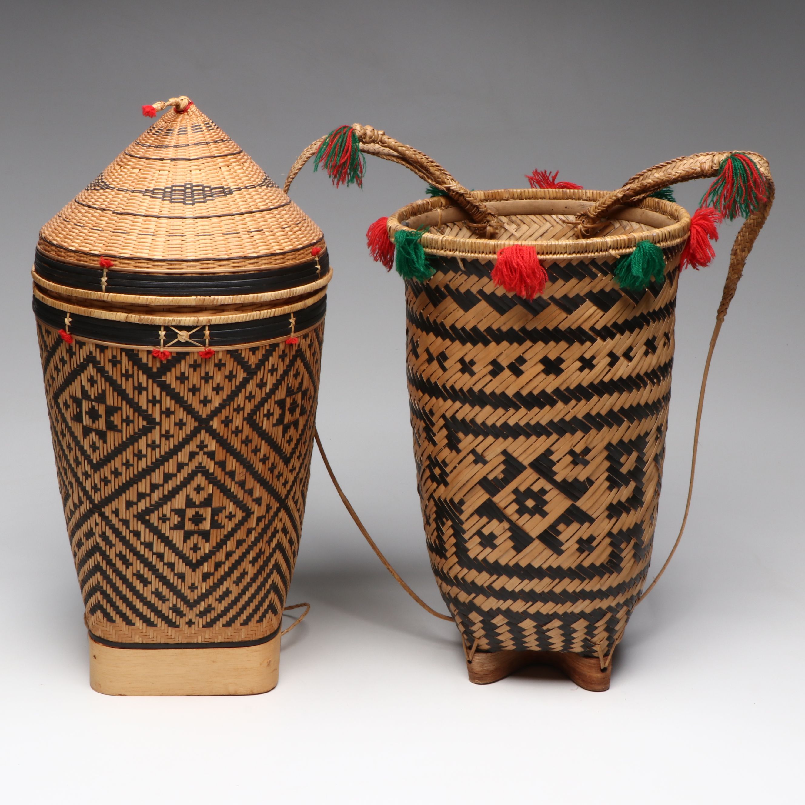 Koho Peoples and Other Vietnamese Woven Bamboo Fiber Backpack