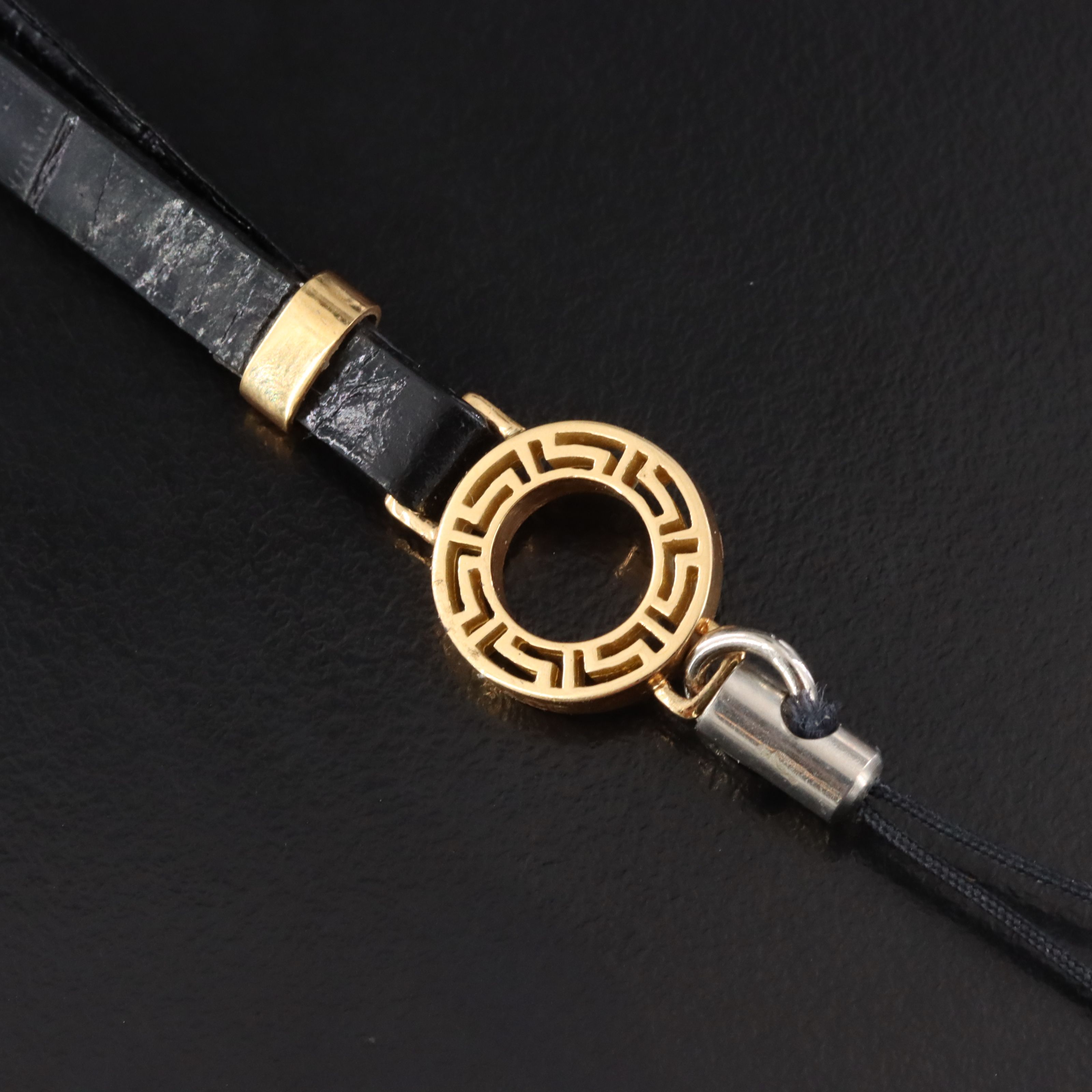 Versace Reptile Leather Phone Strap with 18K Accents