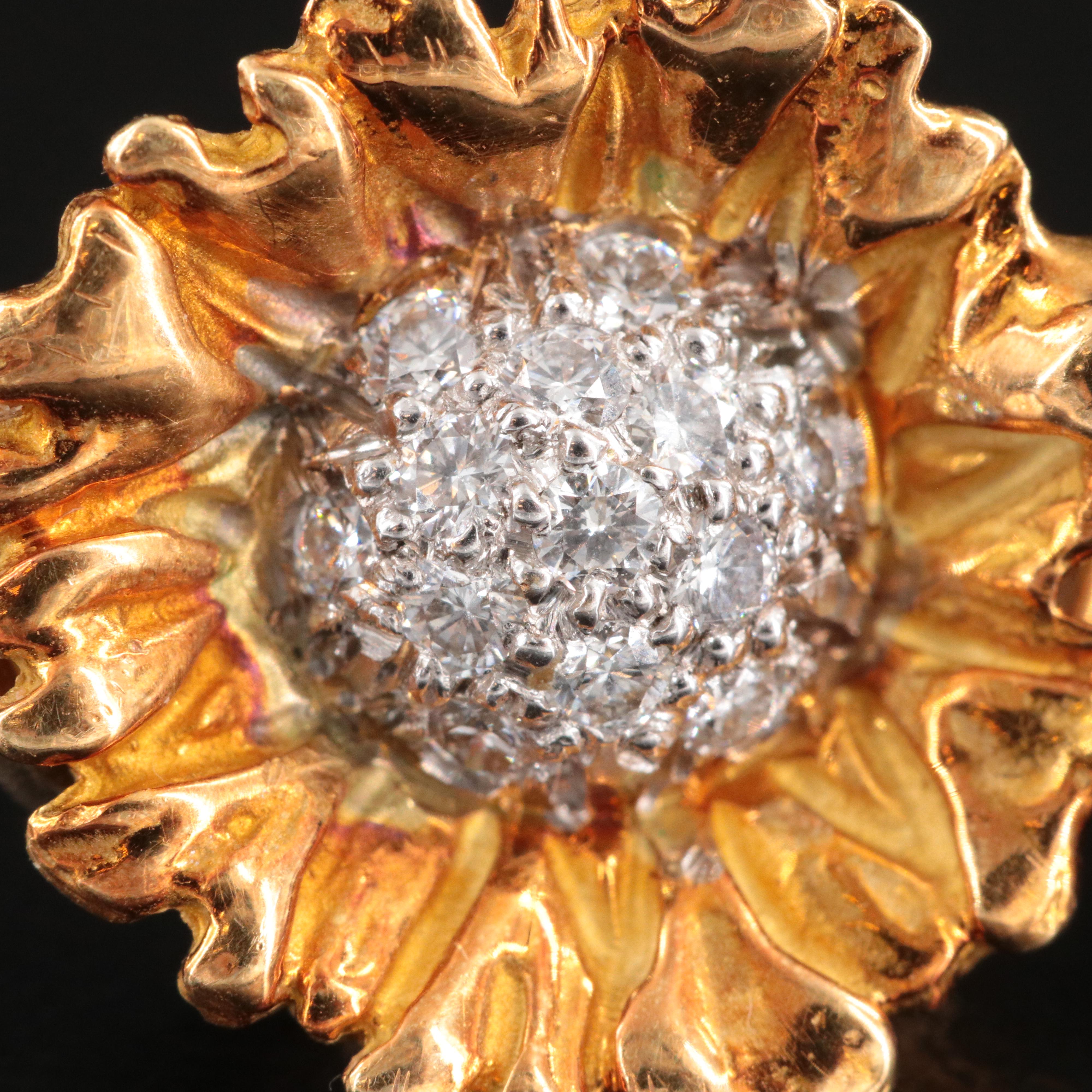 Mishy 18K Ruby and Diamond Flower Earrings and Enhancers