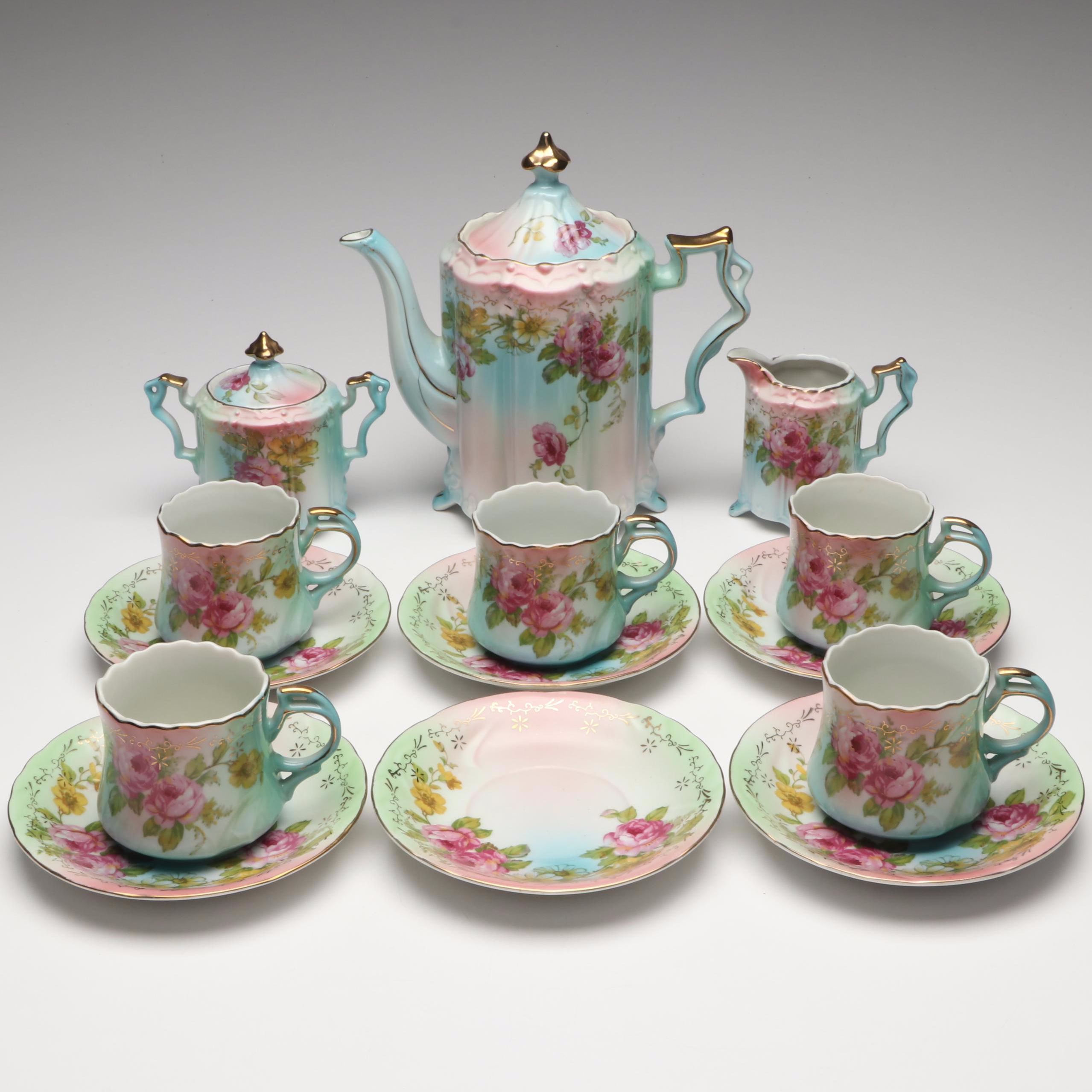 After Reinhold Schlegelmilch Floral Porcelain Teaware