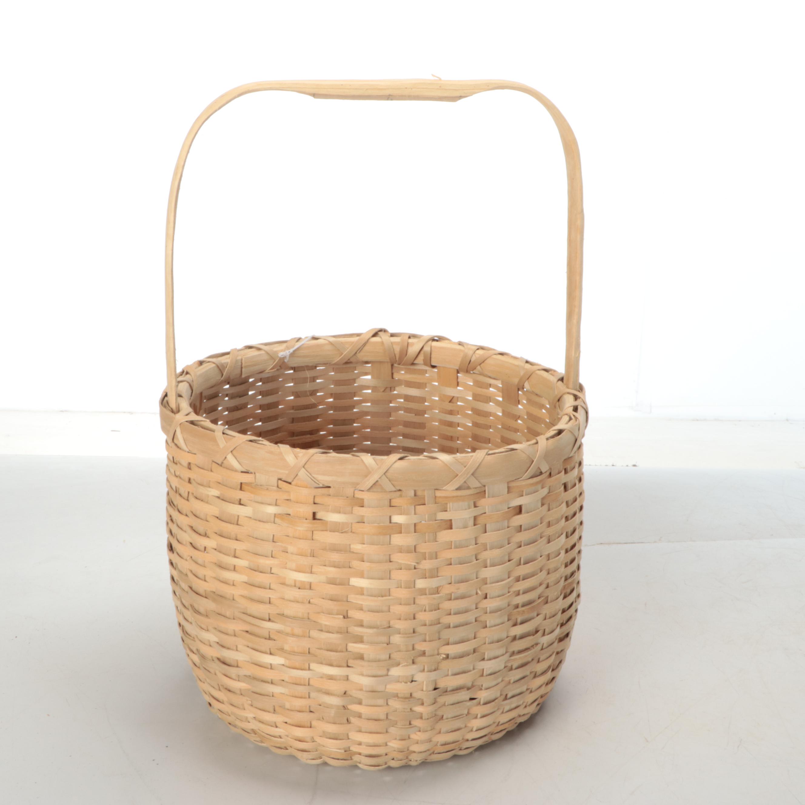 Michael Silliboy Mi'kmaq Woven Ash Fiber Handled Baskets