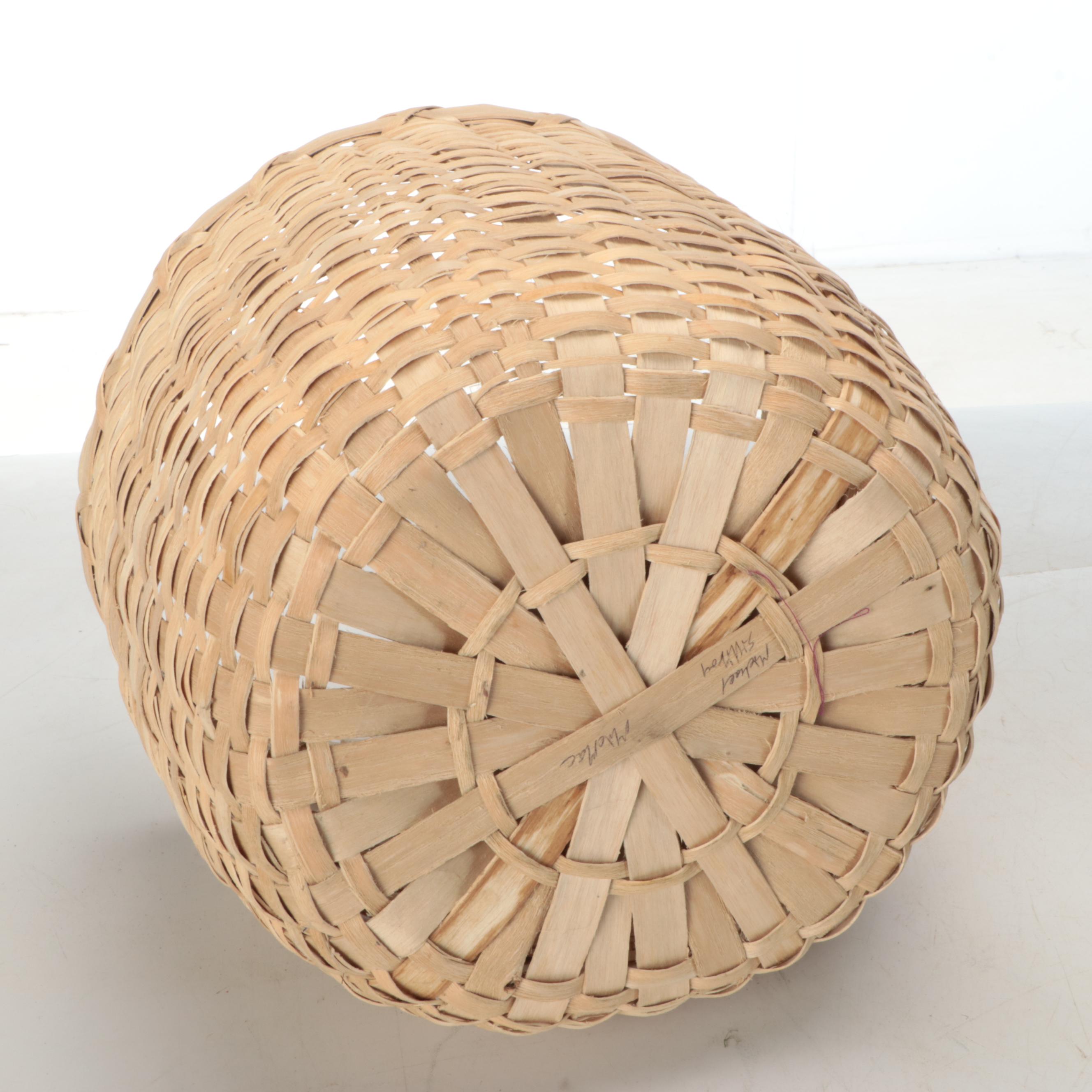 Michael Silliboy Mi'kmaq Woven Ash Fiber Handled Baskets