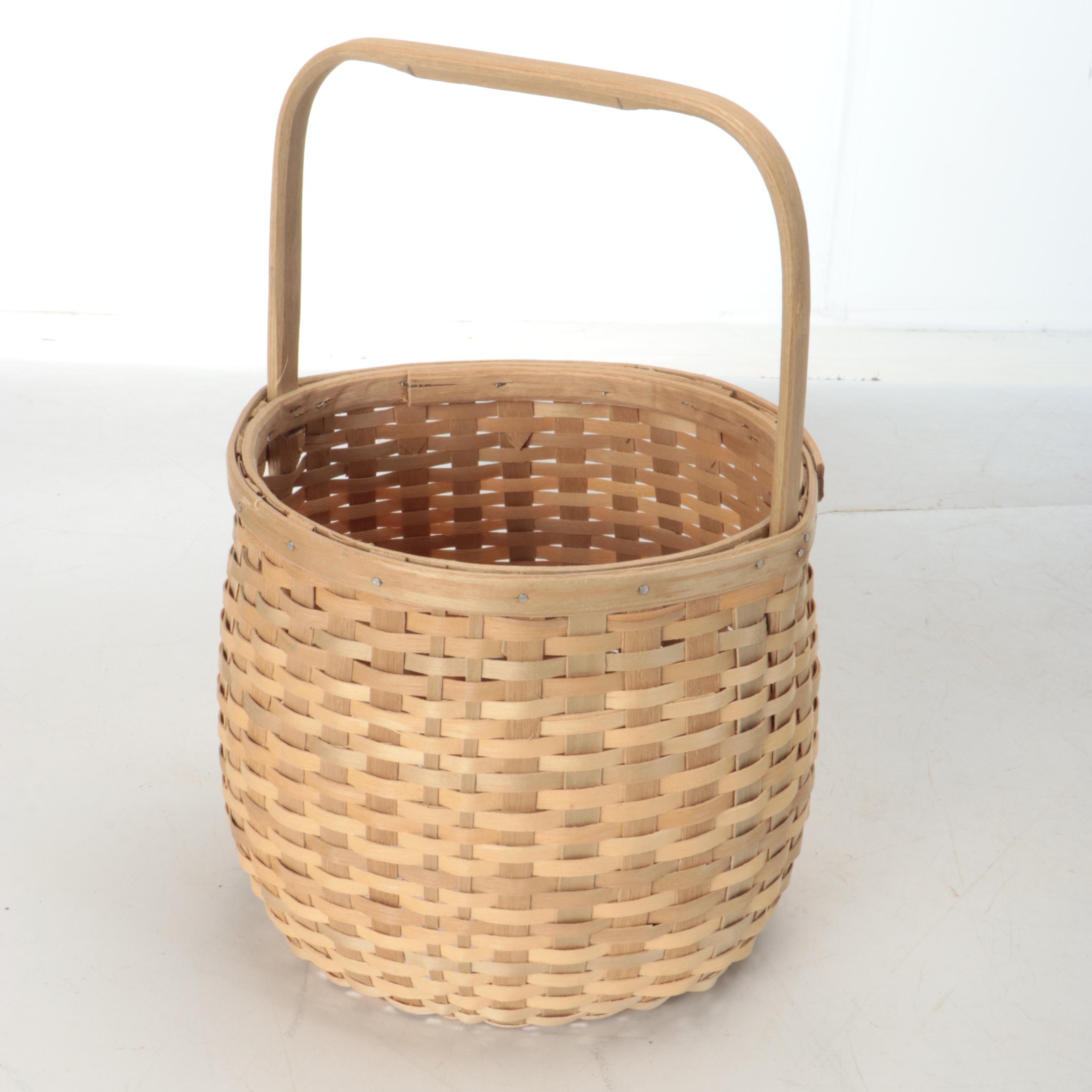 Michael Silliboy Mi'kmaq Woven Ash Fiber Handled Baskets