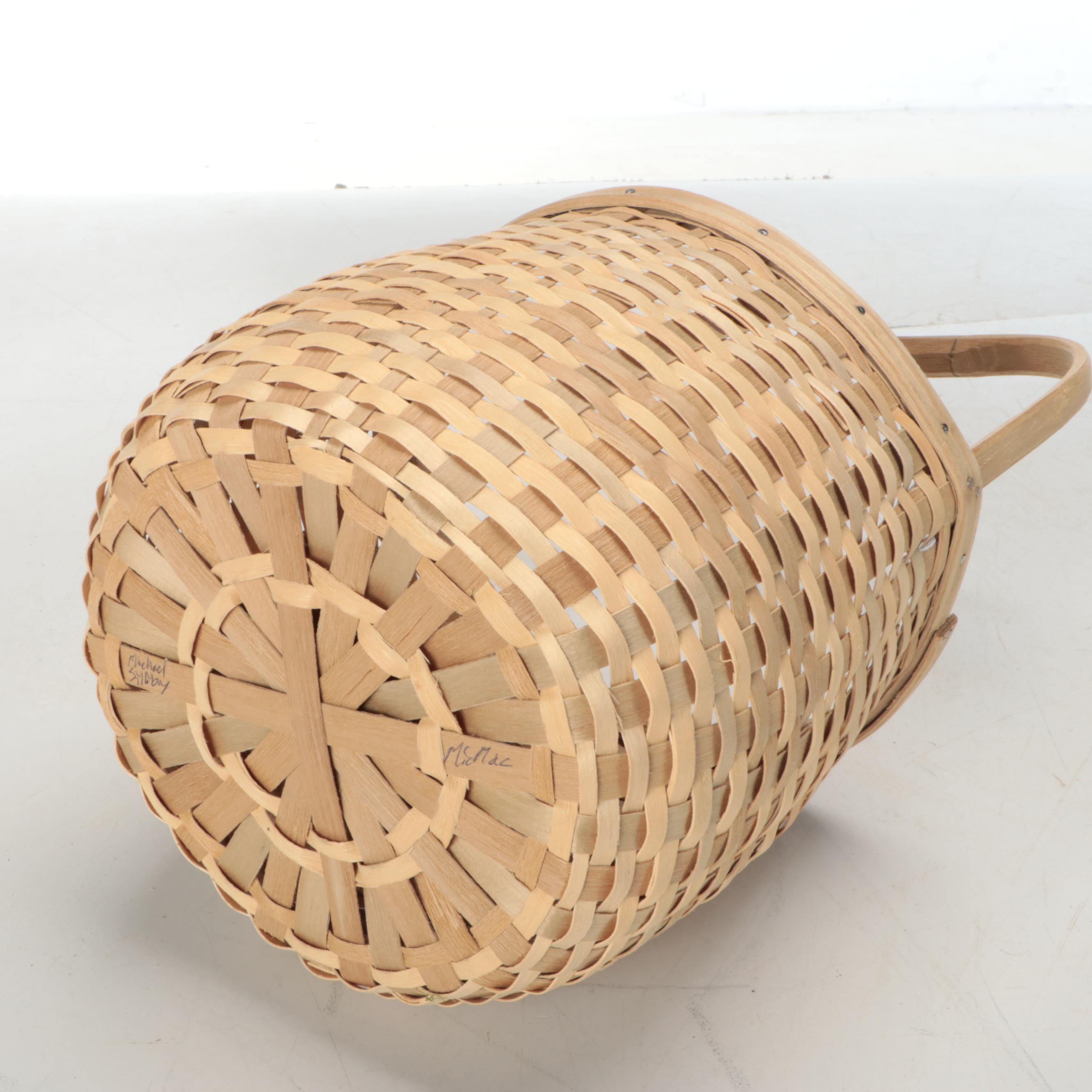 Michael Silliboy Mi'kmaq Woven Ash Fiber Handled Baskets