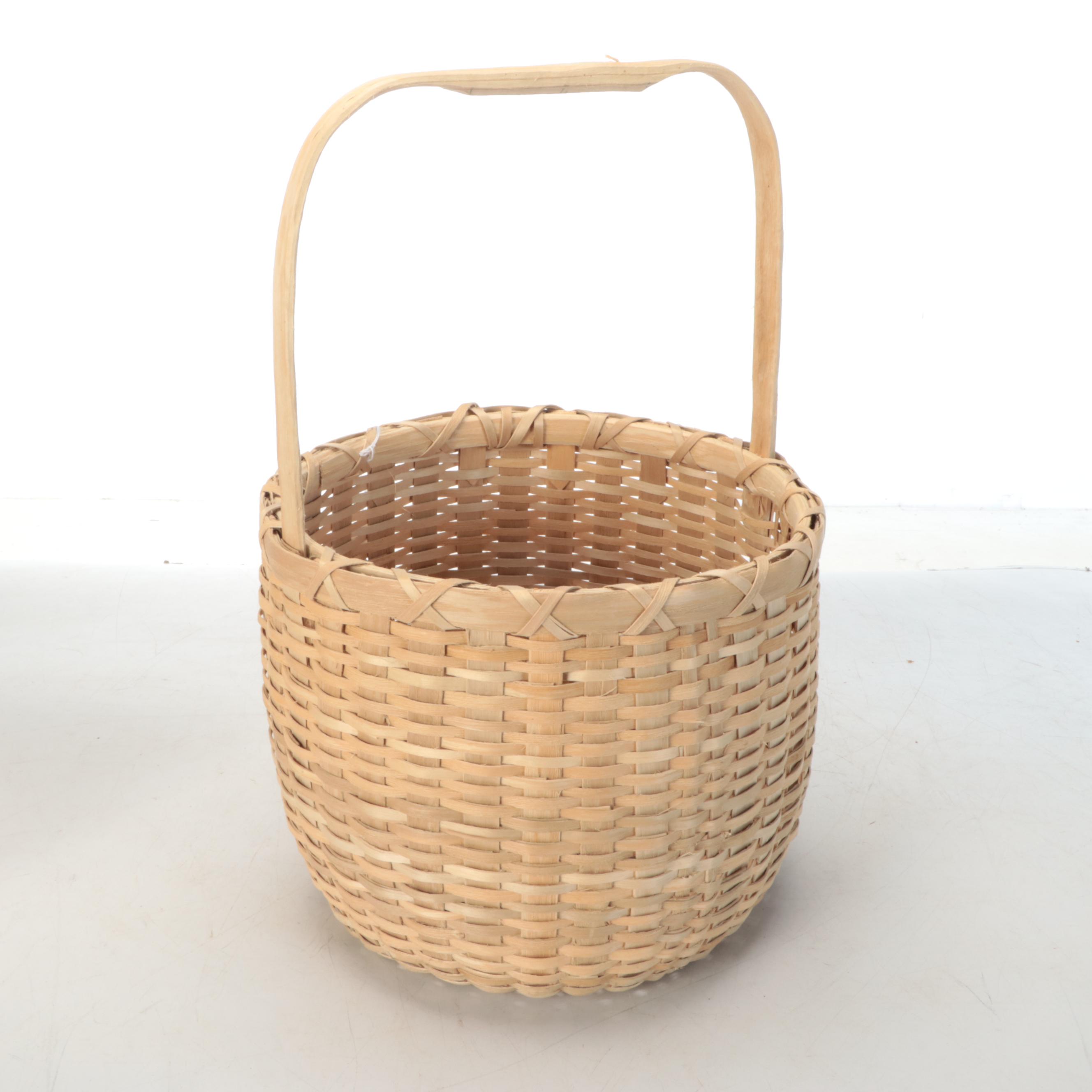 Michael Silliboy Mi'kmaq Woven Ash Fiber Handled Baskets
