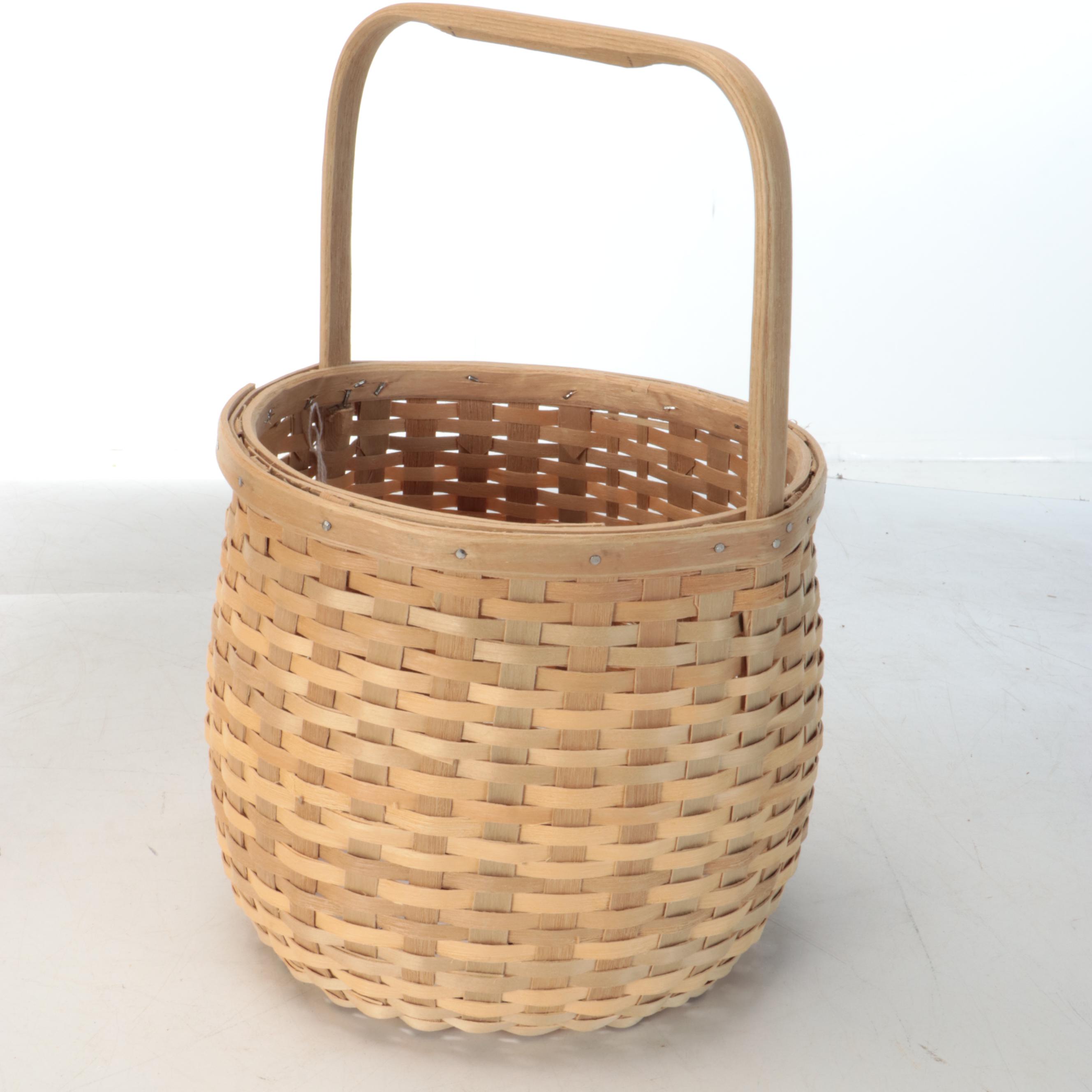 Michael Silliboy Mi'kmaq Woven Ash Fiber Handled Baskets