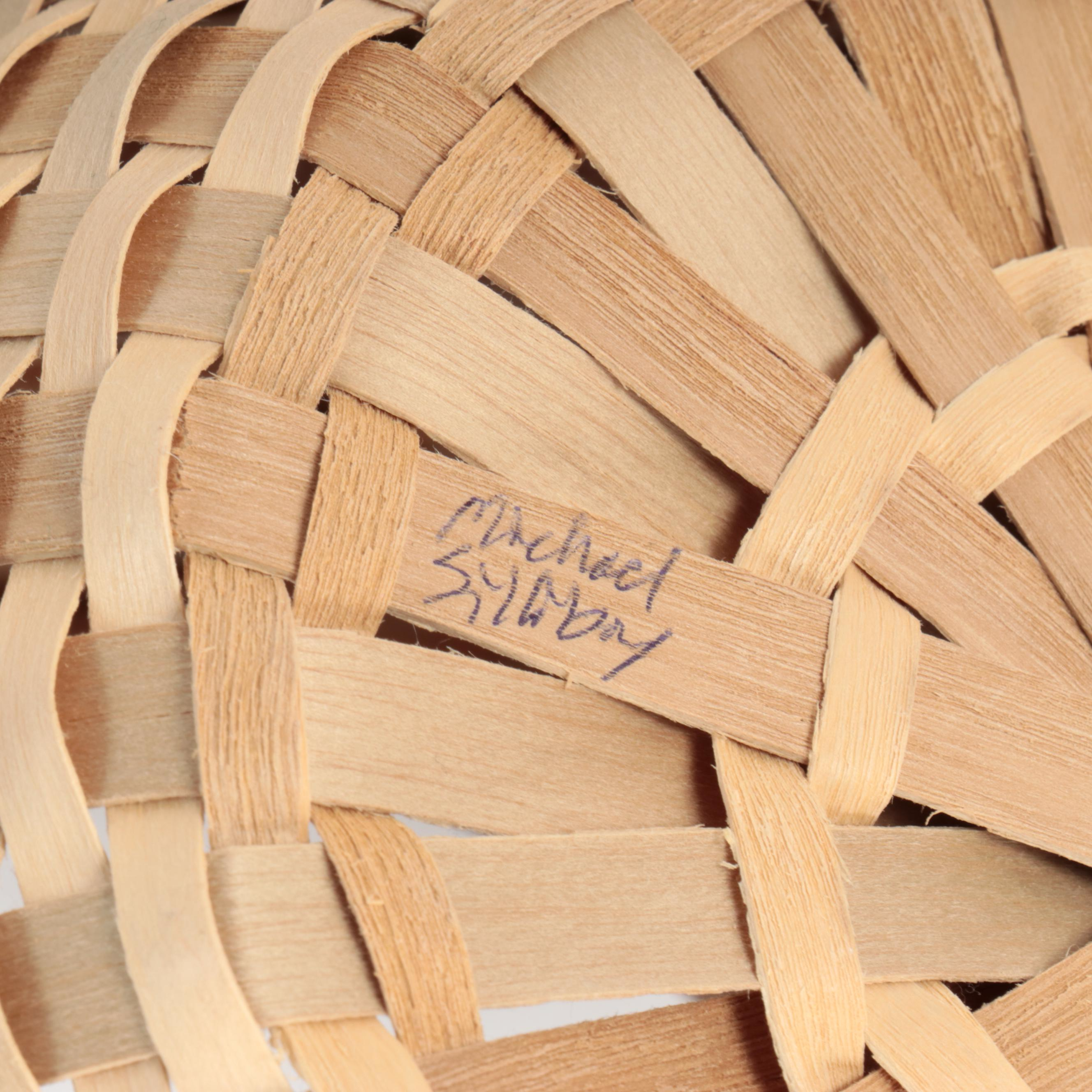 Michael Silliboy Mi'kmaq Woven Ash Fiber Handled Baskets