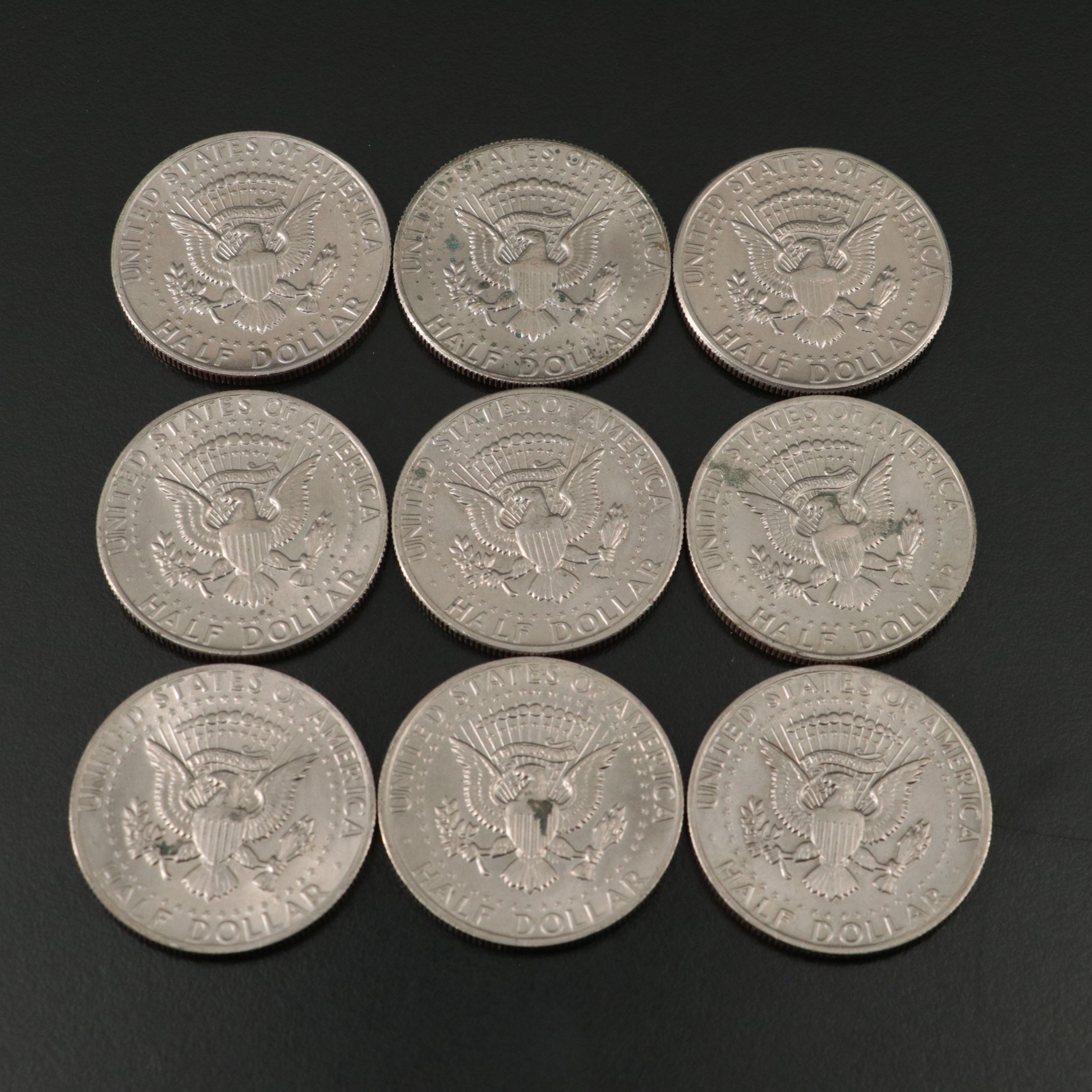 Kennedy Clad Half Dollar Collection, Including Coin and Stamp Album
