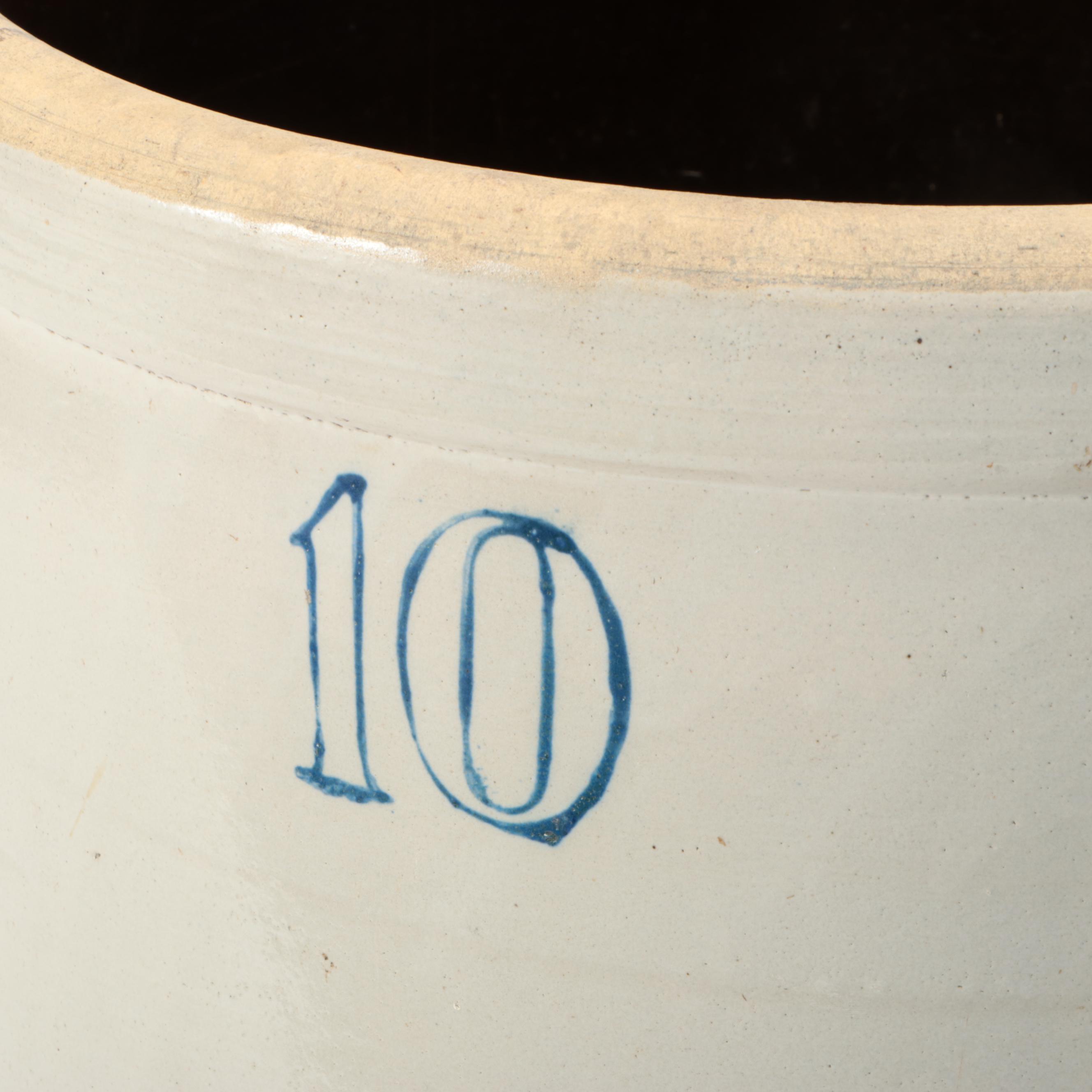 Red Wing with Other Salt Glazed Stoneware Crock, Late 19th/Early 20th Century