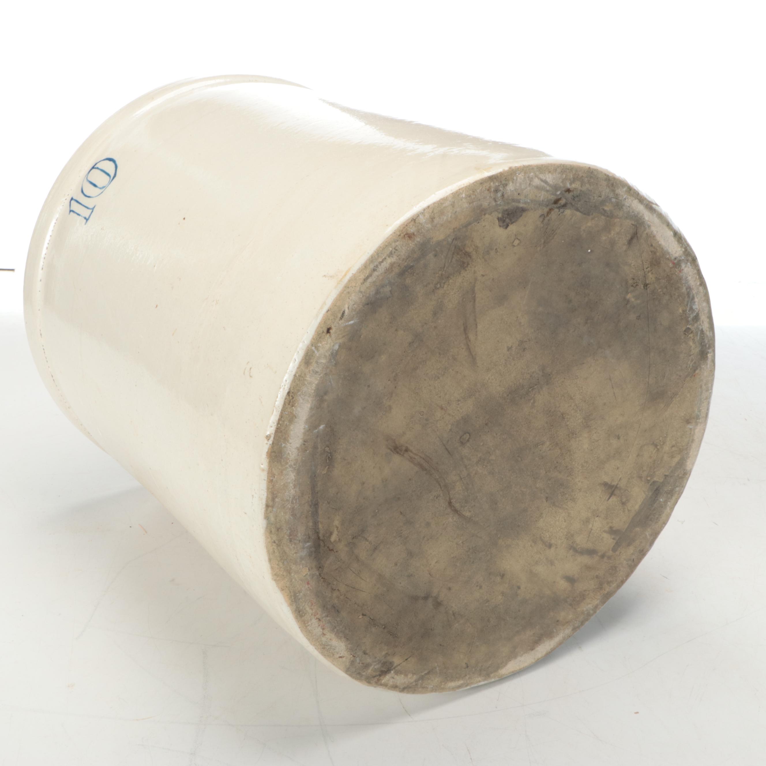 Red Wing with Other Salt Glazed Stoneware Crock, Late 19th/Early 20th Century