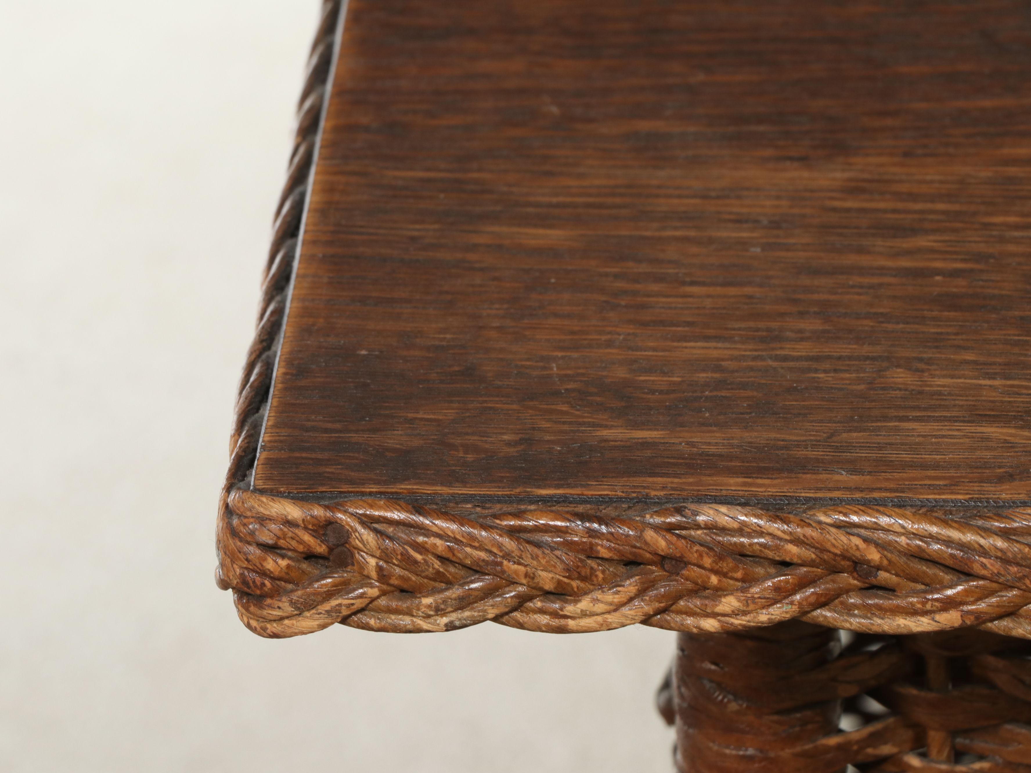 American Chair Company Two-Tiered Wicker Table