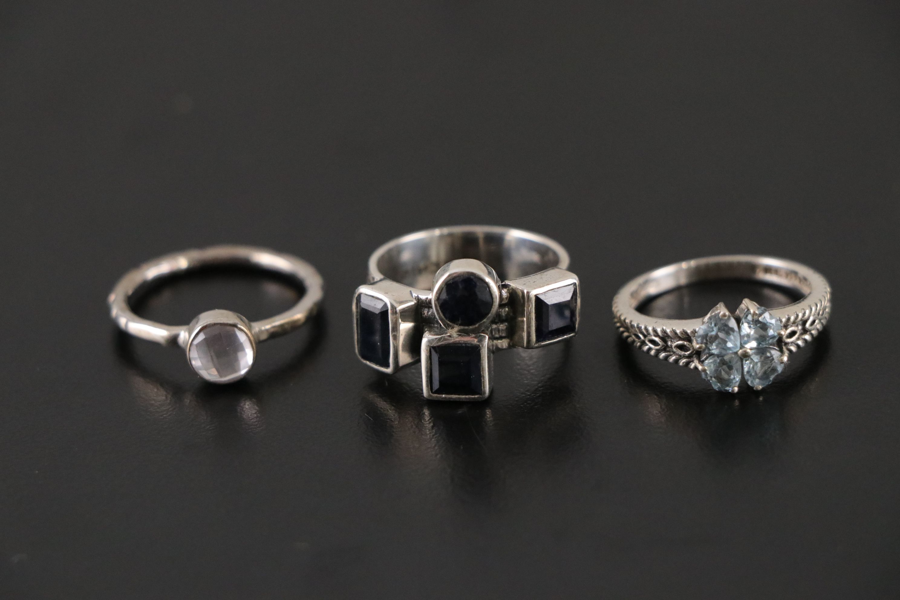 14 Assorted Sterling Silver Rings, Necklaces and Earrings