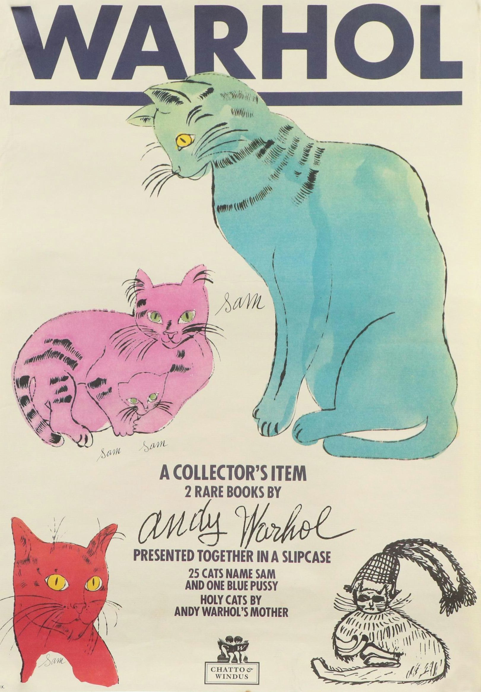 Offset Lithograph Advertisement After Andy Warhol "25 Cats Name Sam..."