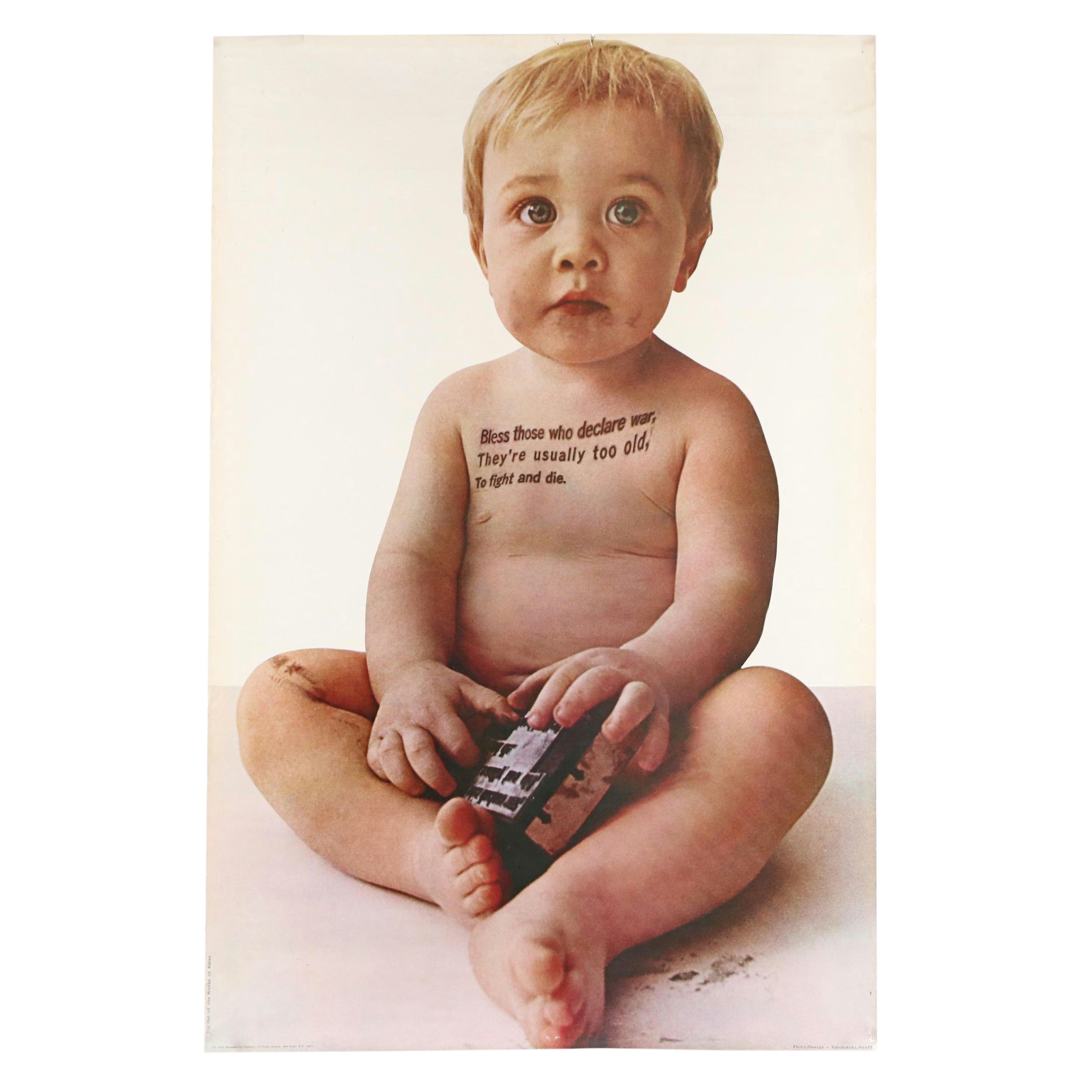 Anti-War Offset Lithograph Poster "Out of the Mouths of Babes," 1970