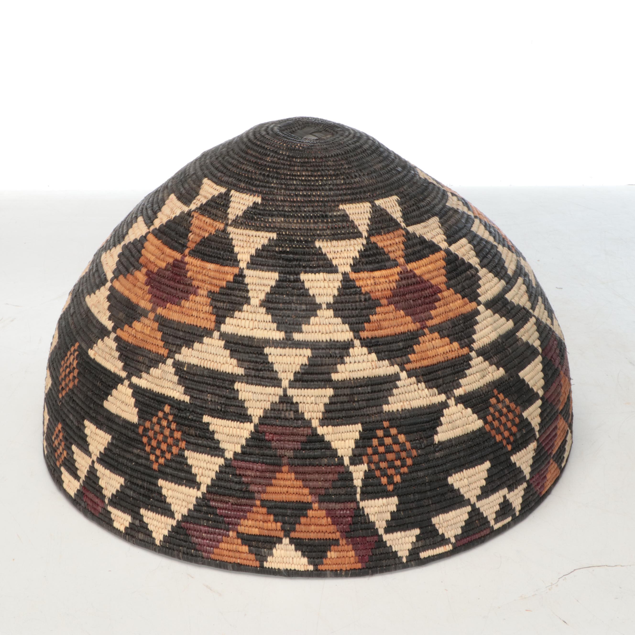 Tlokwazi Myeni Zulu Woven Ilala Palm "Beer Container" with Other Basket