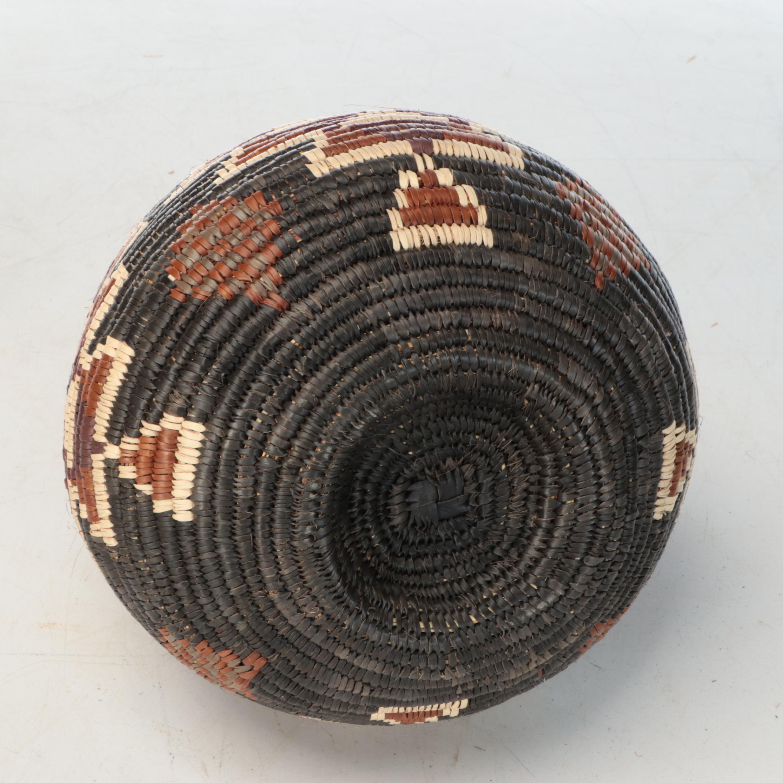 Tlokwazi Myeni Zulu Woven Ilala Palm "Beer Container" with Other Basket
