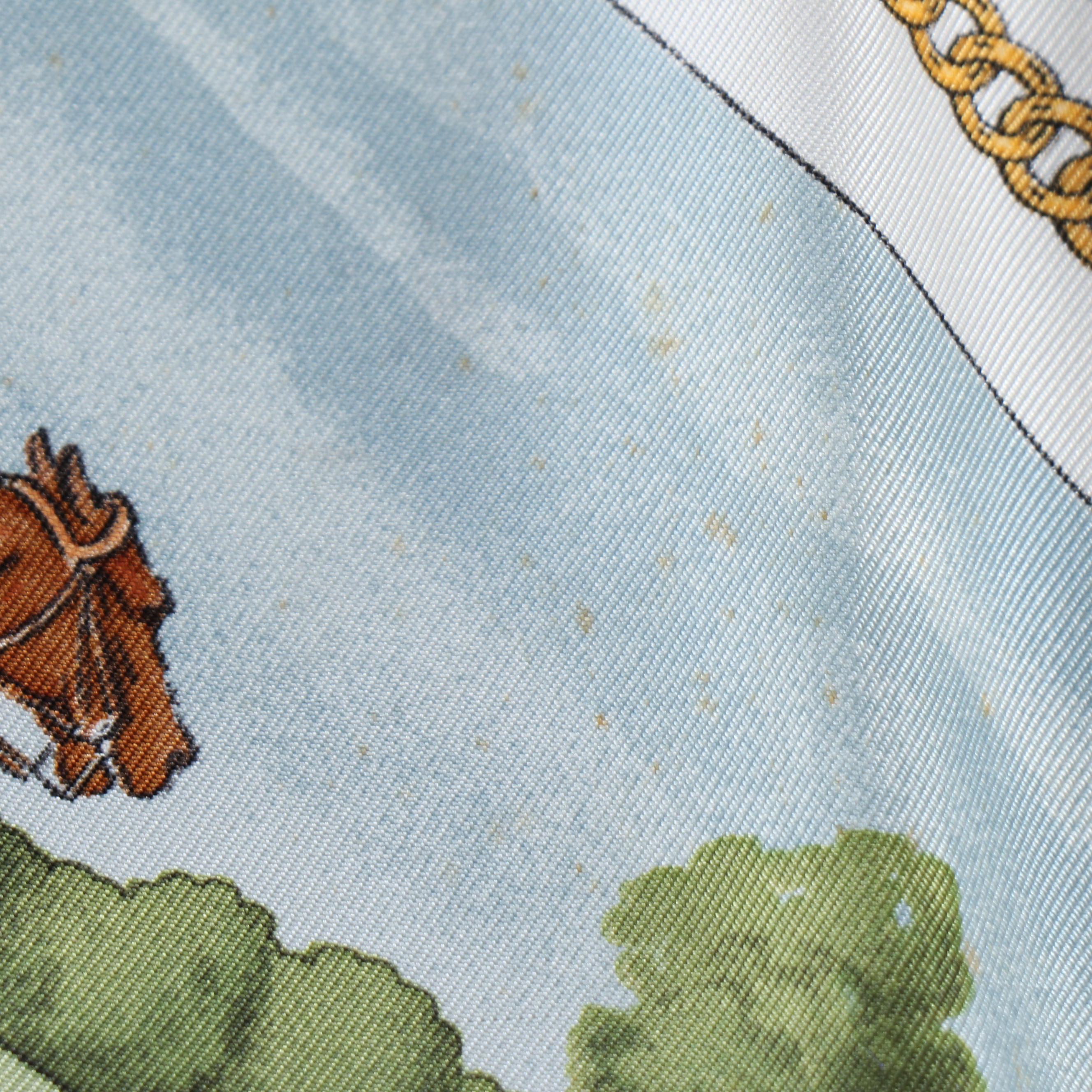 Hermès Early Issue "Sportsmen" Scarf 90 in Silk Twill with Gift Box