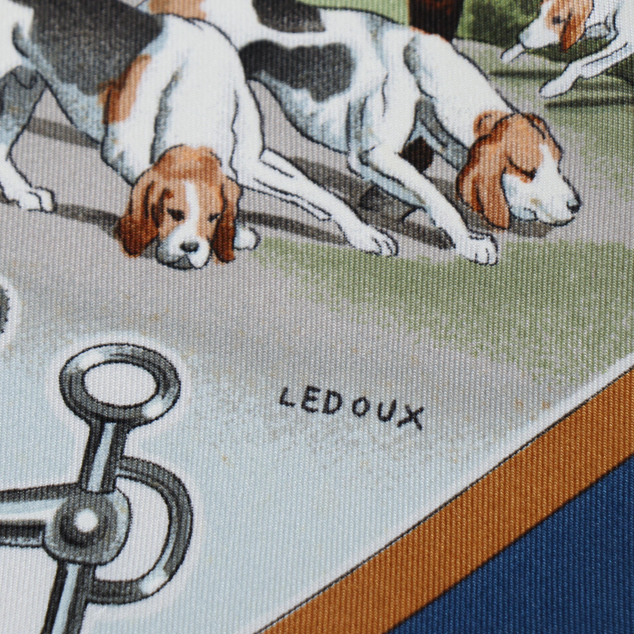 Hermès Early Issue "Sportsmen" Scarf 90 in Silk Twill with Gift Box