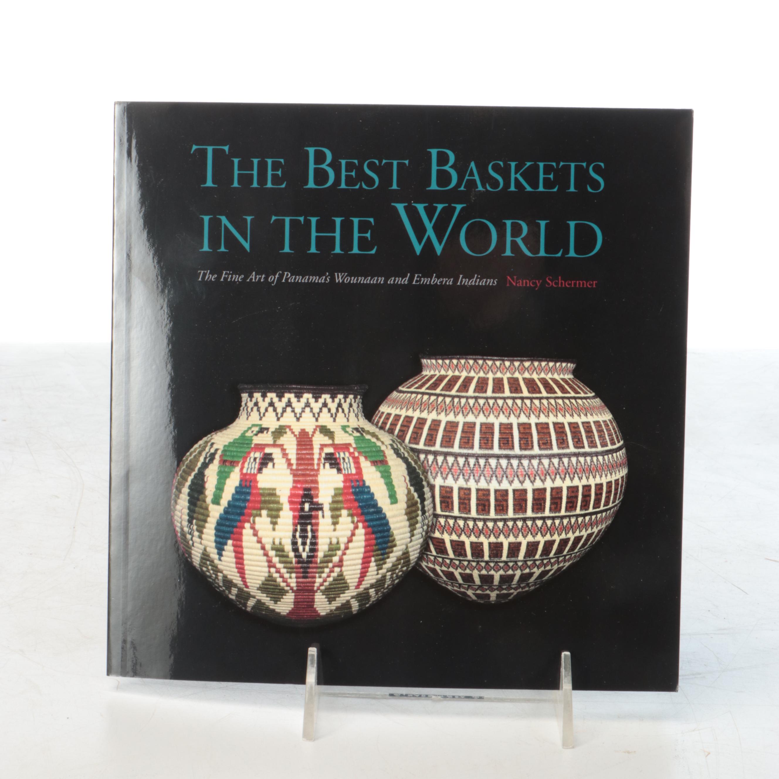 Panamanian Emberá-Wounaan Burden Basket with Scarf Straps and Other Vessel