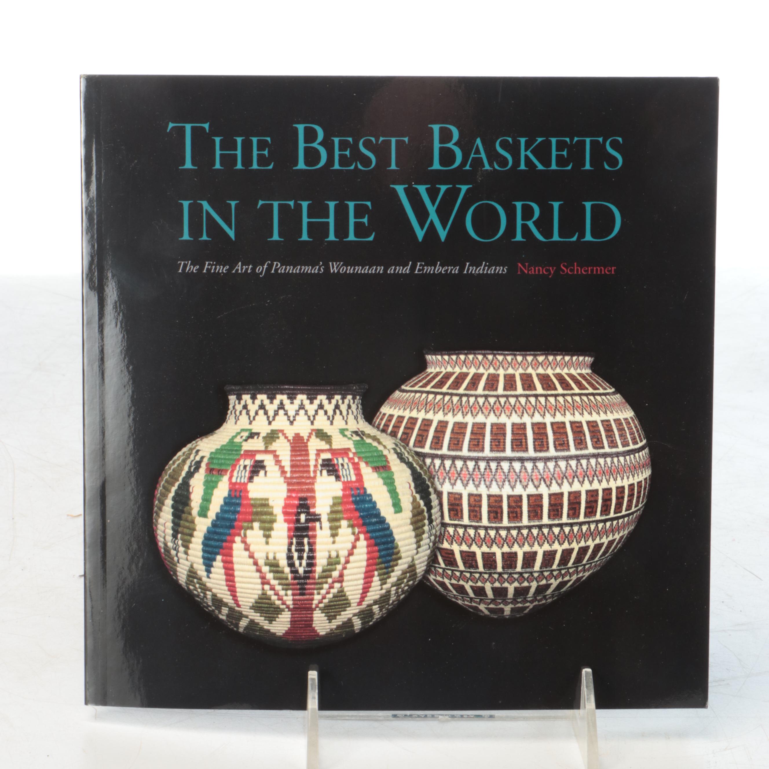 Panamanian Emberá-Wounaan Burden Basket with Scarf Straps and Other Vessel