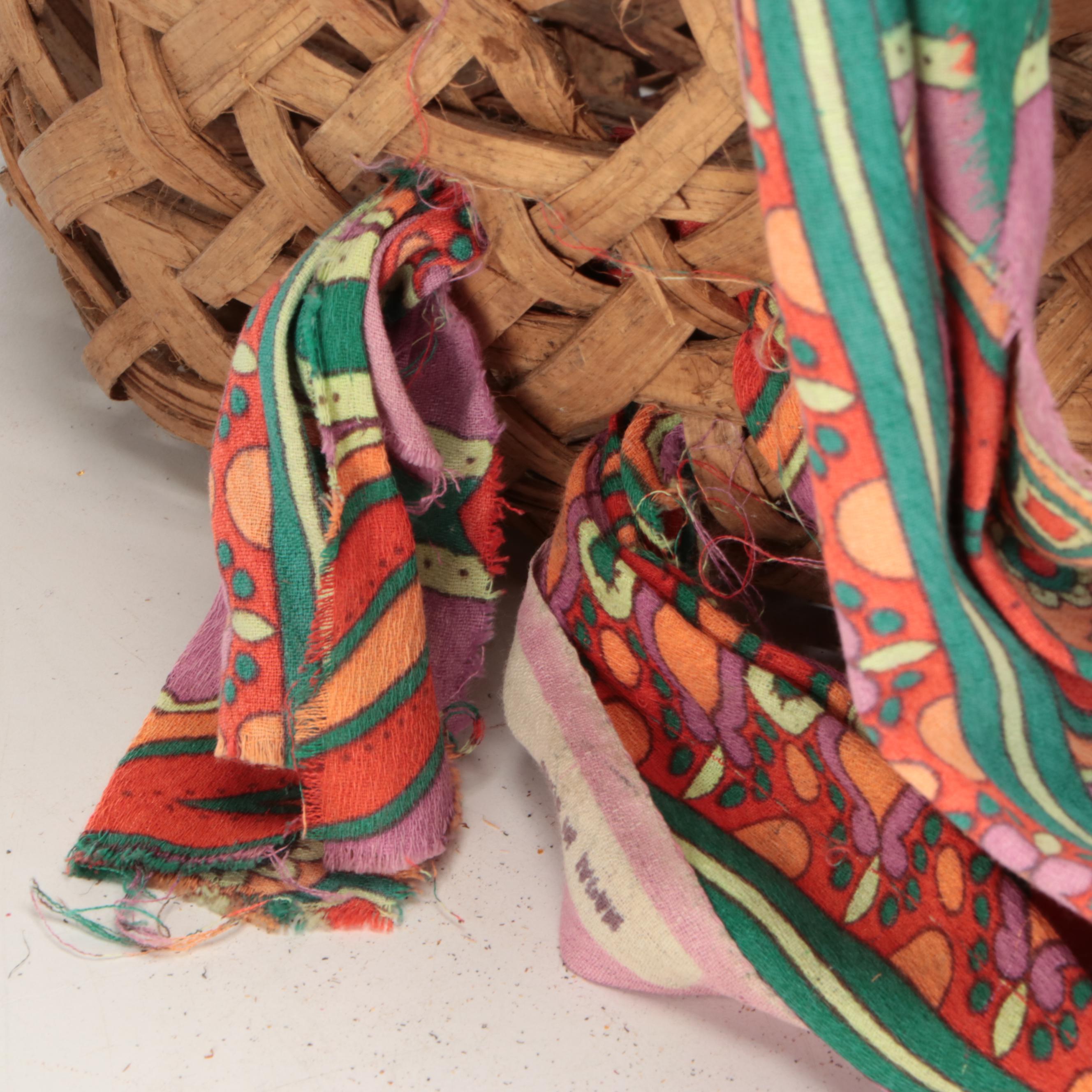 Panamanian Emberá-Wounaan Burden Basket with Scarf Straps and Other Vessel