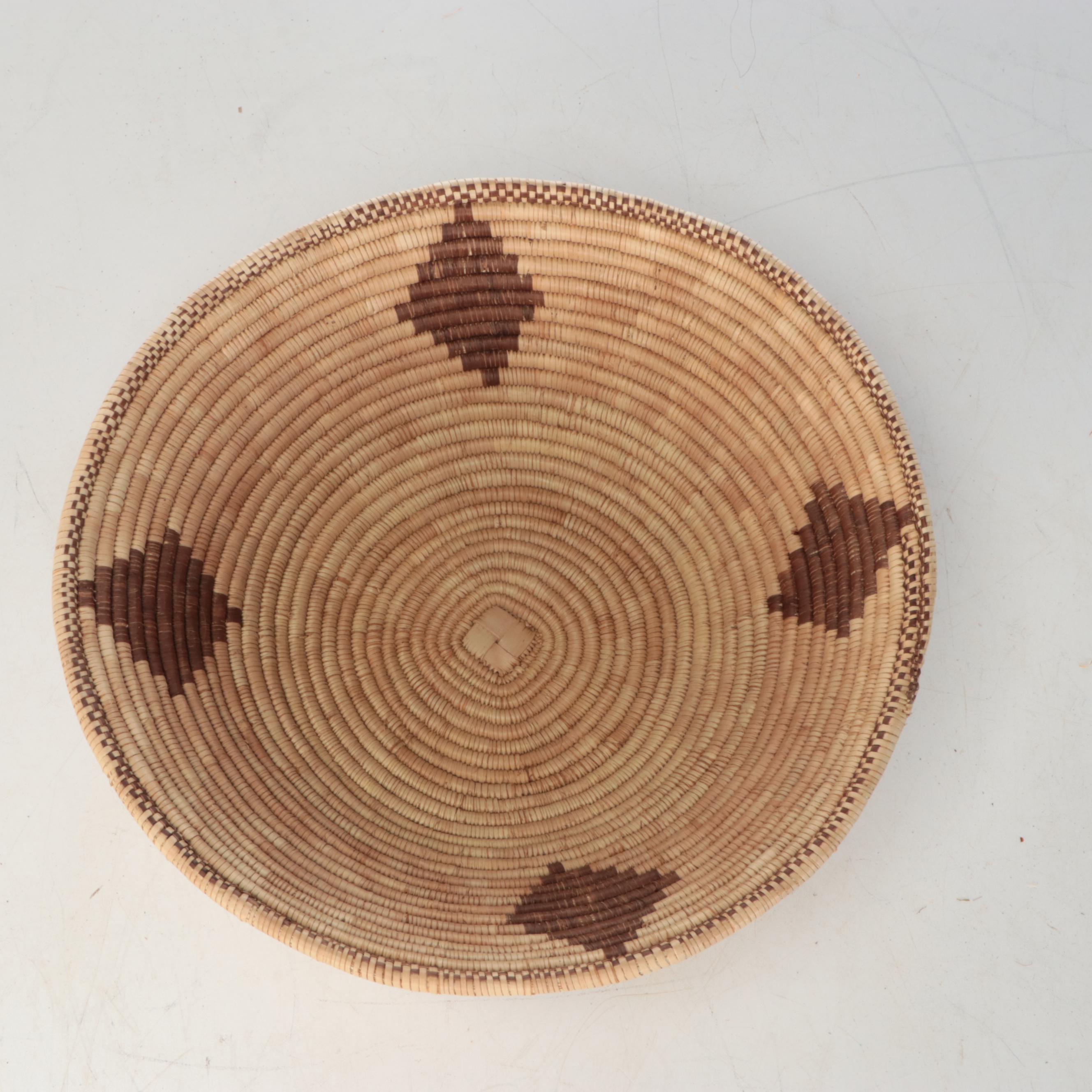 Namibian Ovambo Peoples Woven Plant Fiber Tray and Other Baskets