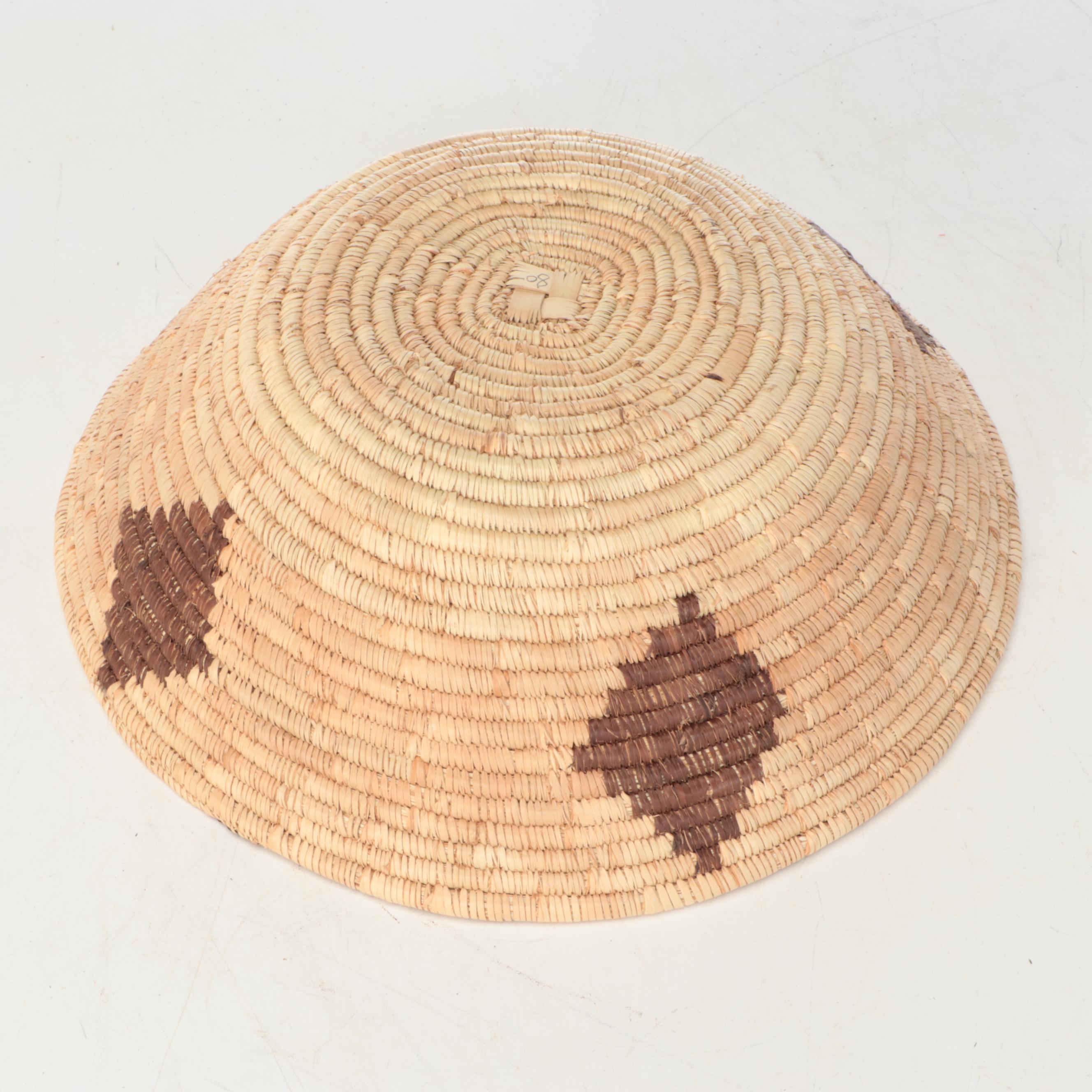 Namibian Ovambo Peoples Woven Plant Fiber Tray and Other Baskets