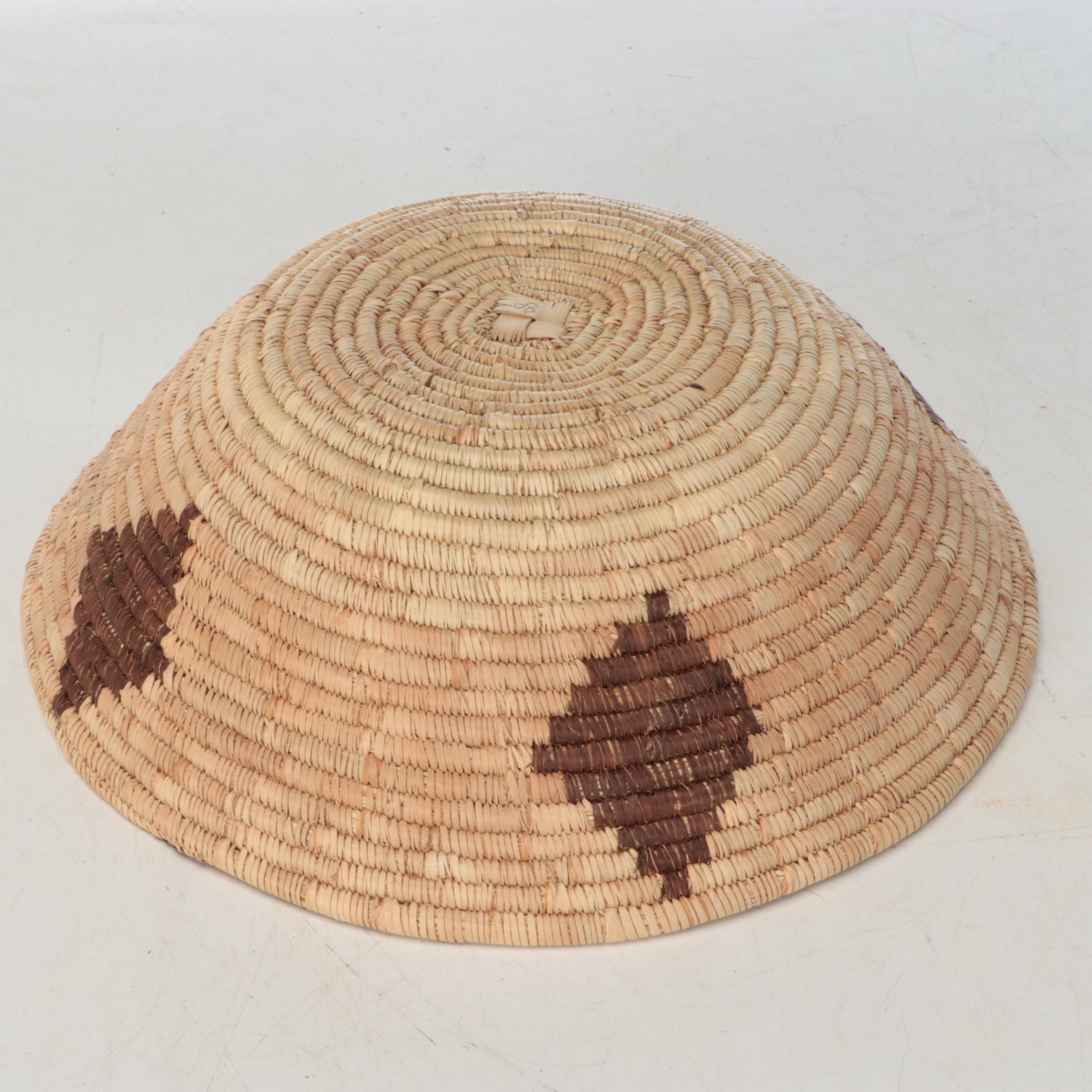 Namibian Ovambo Peoples Woven Plant Fiber Tray and Other Baskets