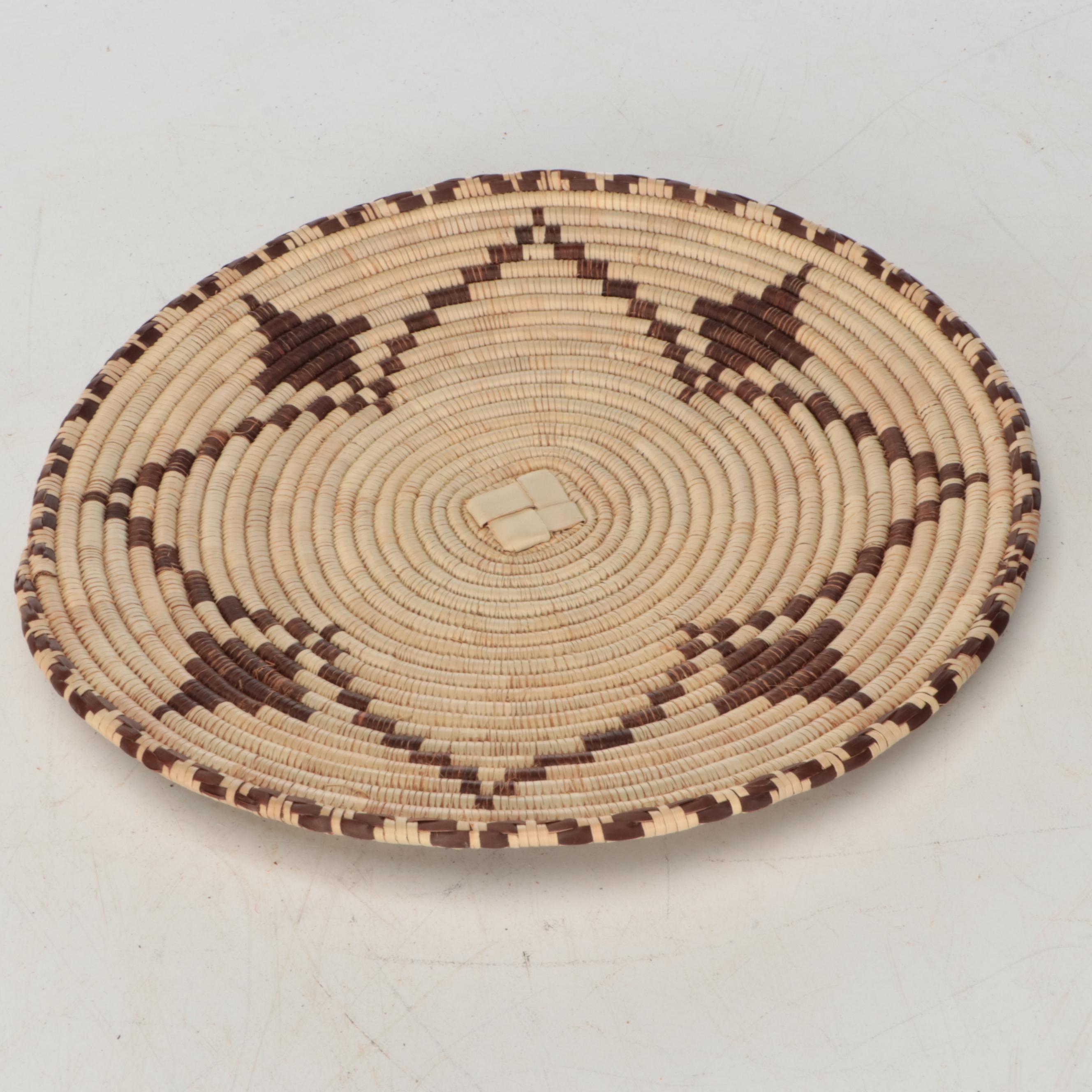 Namibian Ovambo Peoples Woven Plant Fiber Tray and Other Baskets