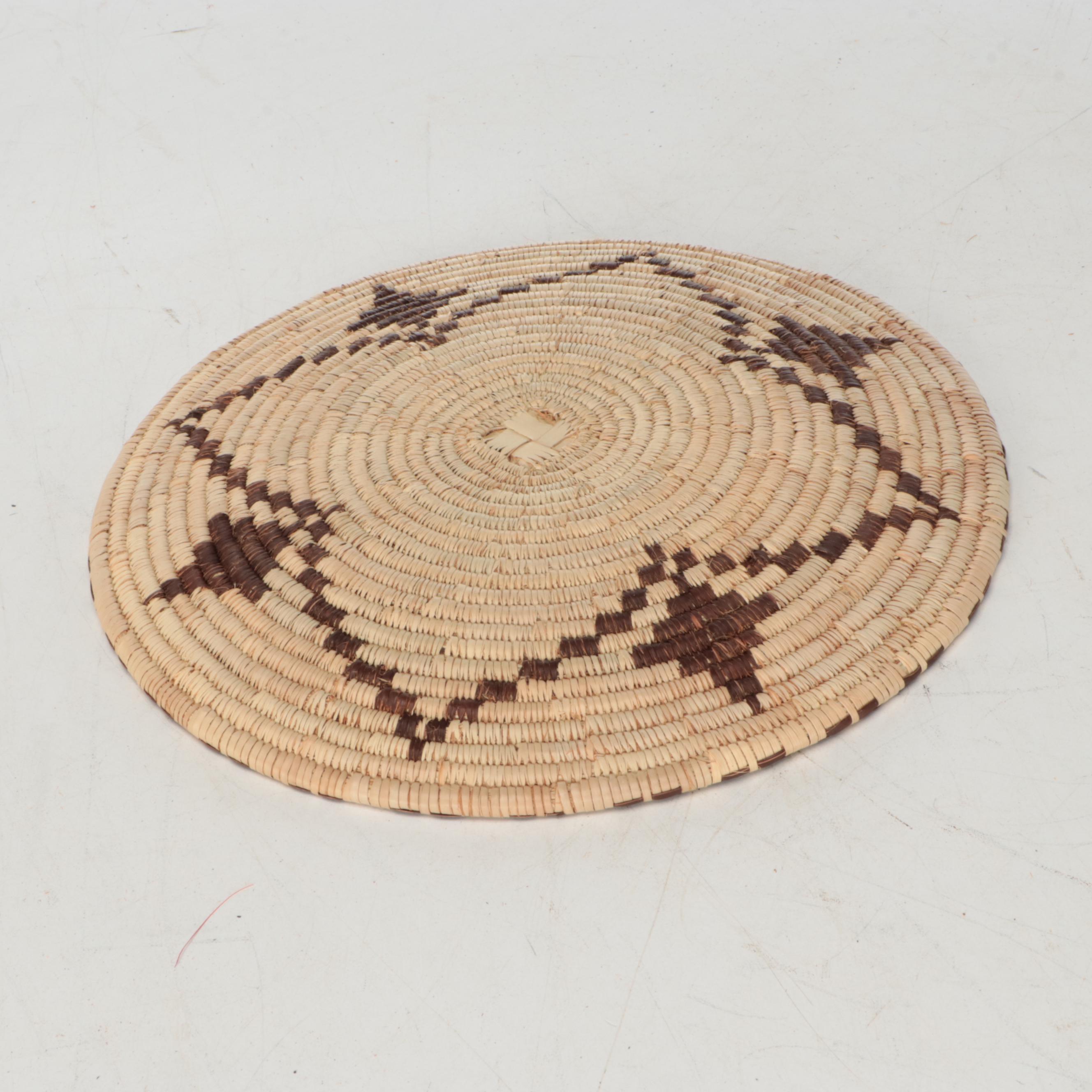 Namibian Ovambo Peoples Woven Plant Fiber Tray and Other Baskets