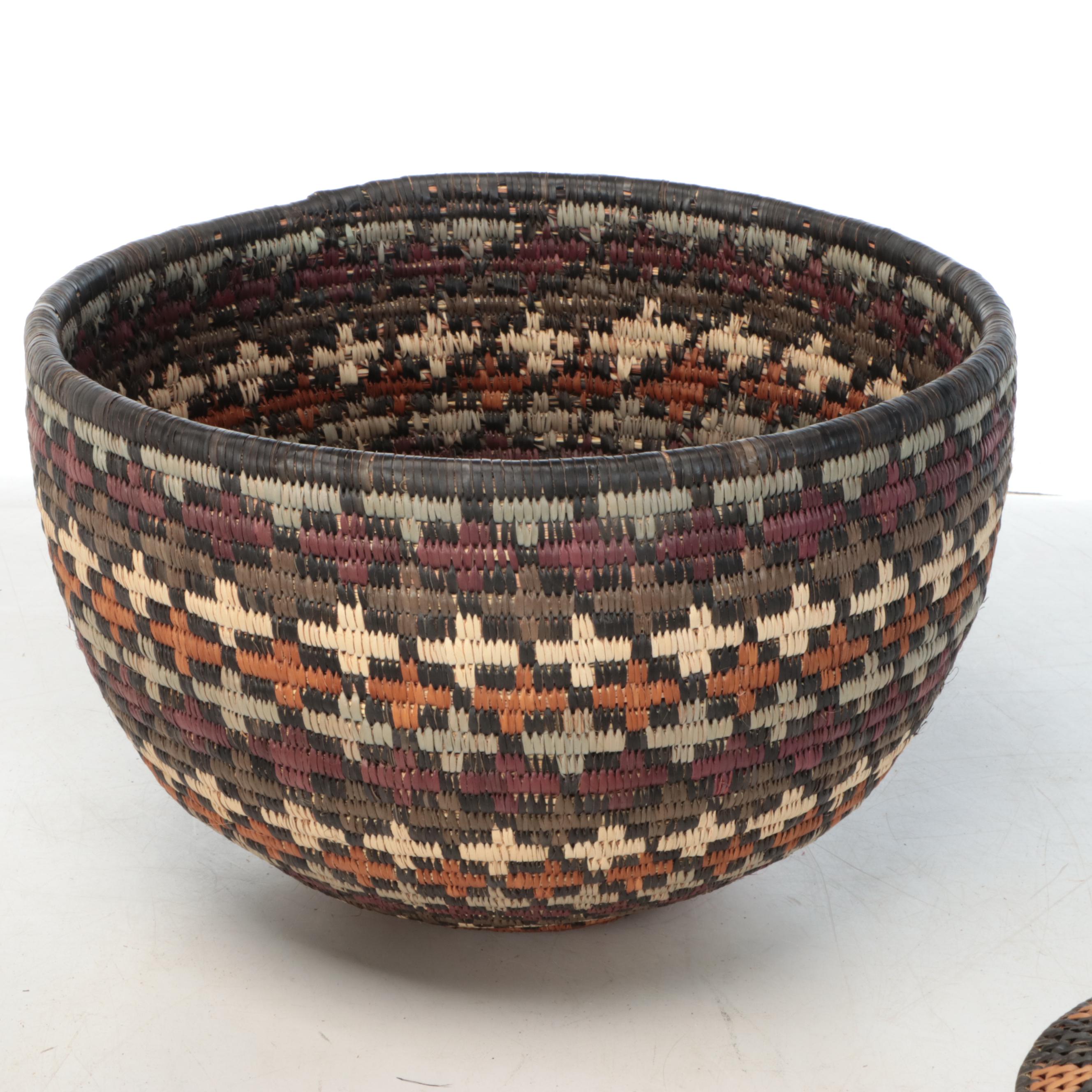 Suyi Khuzwayo African Zulu Woven Ilala Palm Herb Container and Other Baskets