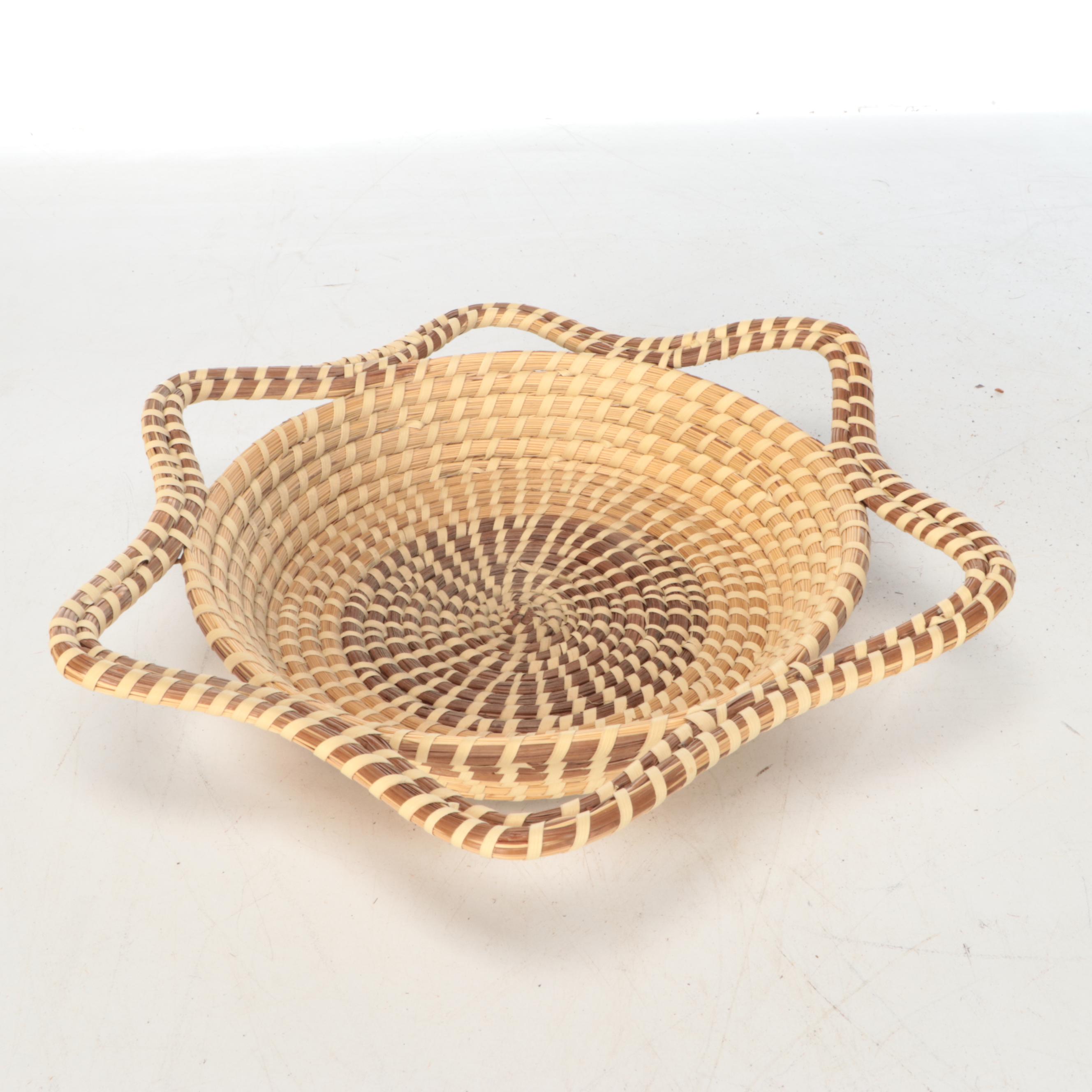 Sarah Graddick South Carolina Gullah Basket with Other Sweetgrass Basketry