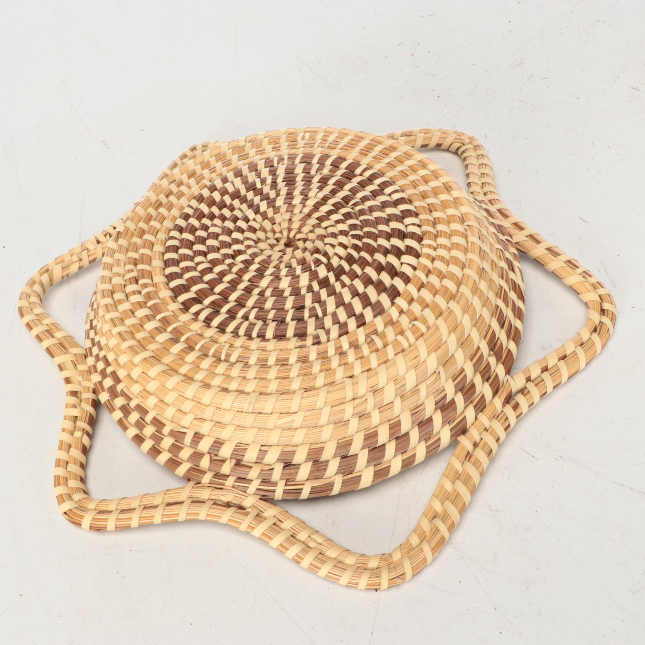 Sarah Graddick South Carolina Gullah Basket with Other Sweetgrass Basketry