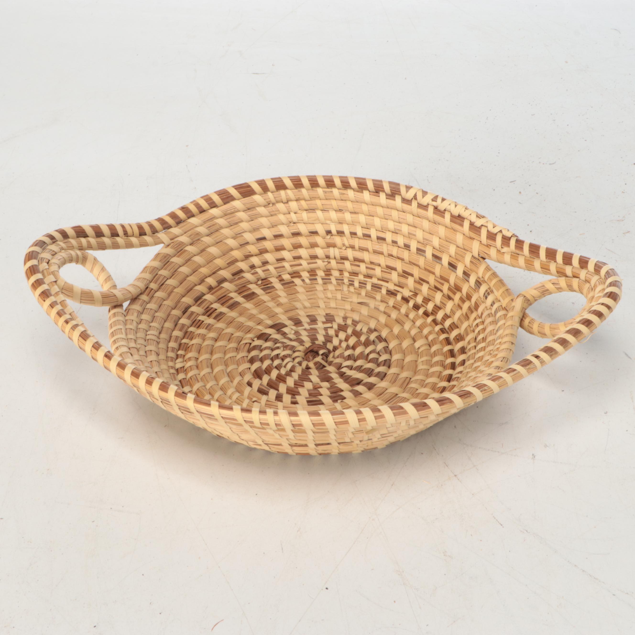 Sarah Graddick South Carolina Gullah Basket with Other Sweetgrass Basketry