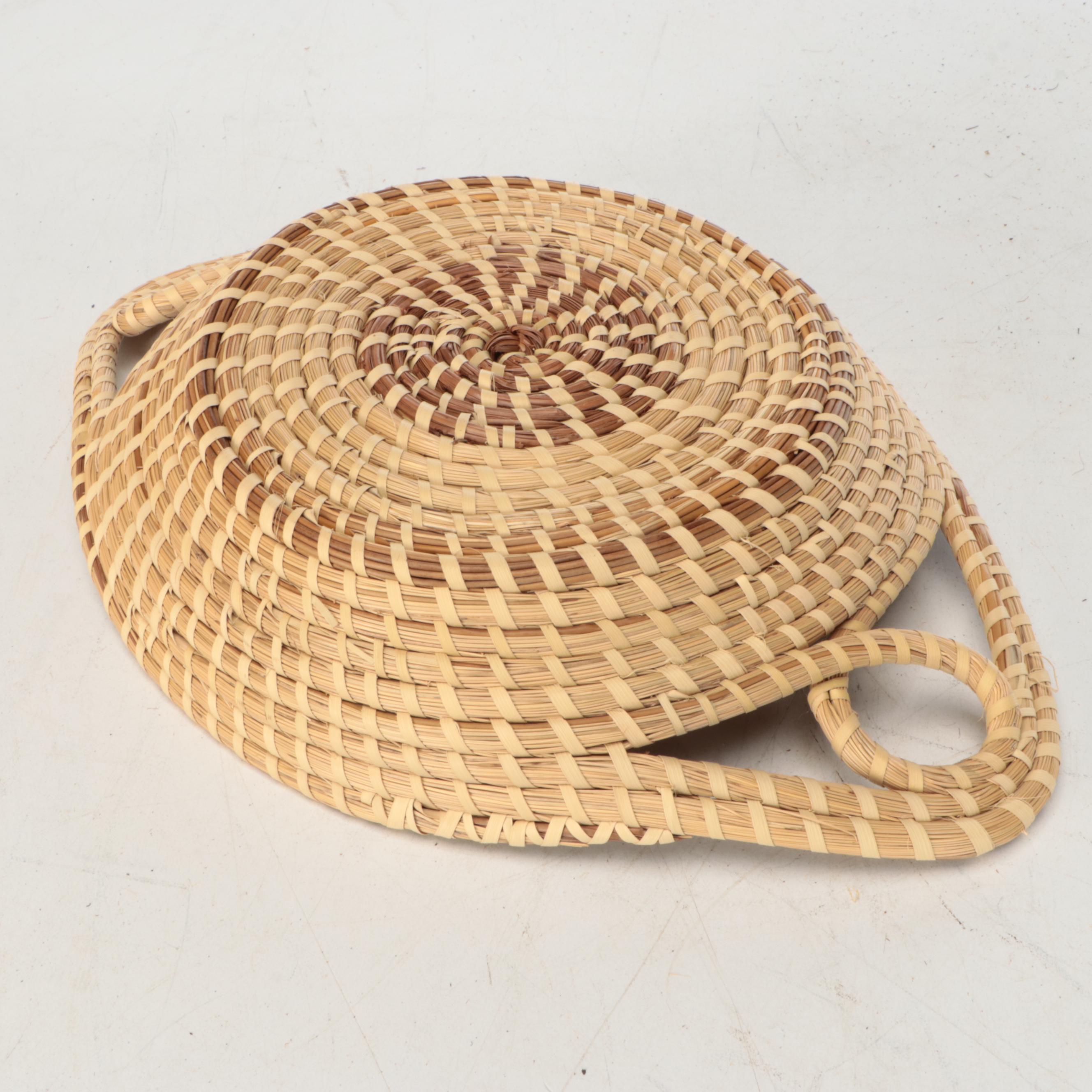 Sarah Graddick South Carolina Gullah Basket with Other Sweetgrass Basketry