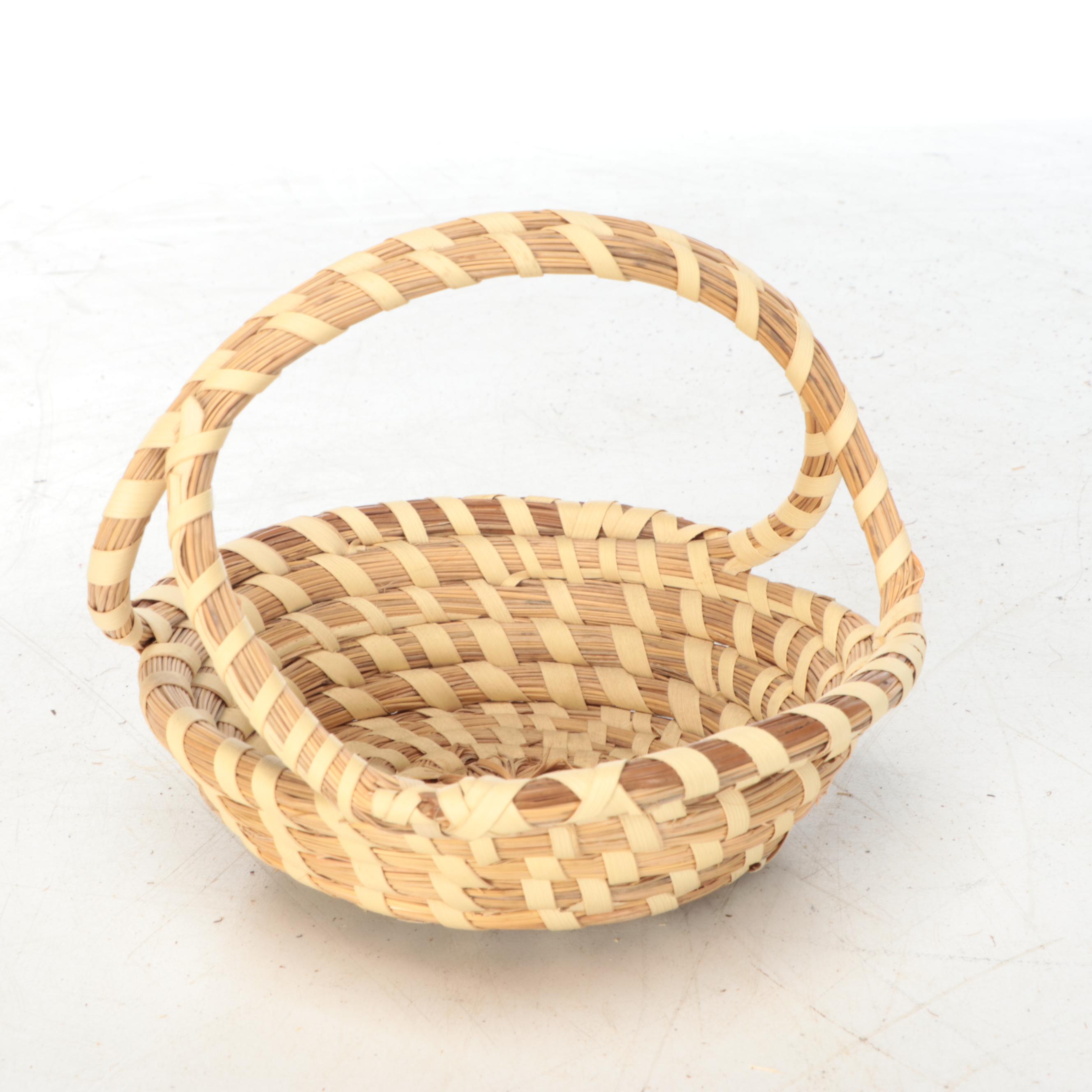 Sarah Graddick South Carolina Gullah Basket with Other Sweetgrass Basketry