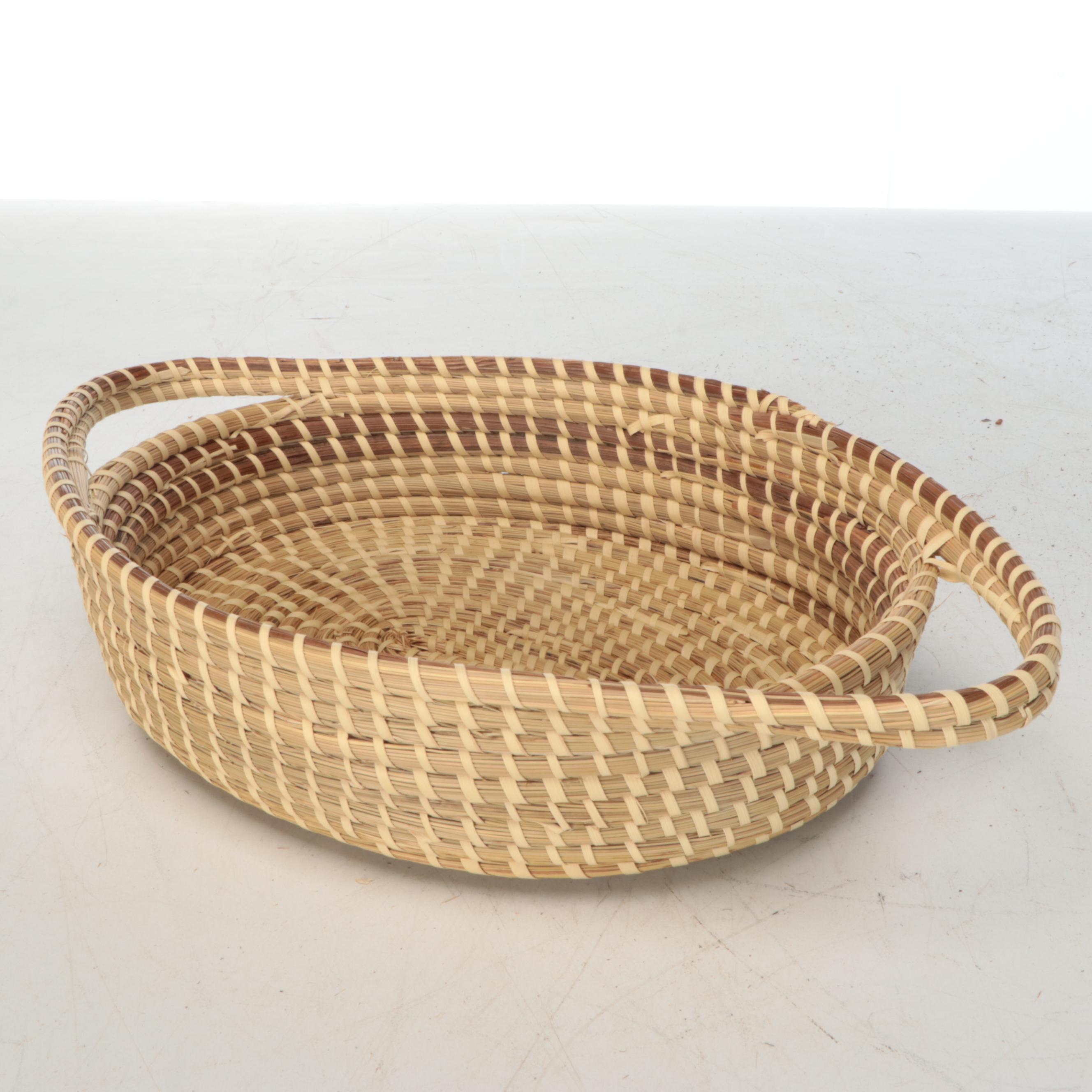 Sarah Graddick South Carolina Gullah Basket with Other Sweetgrass Basketry