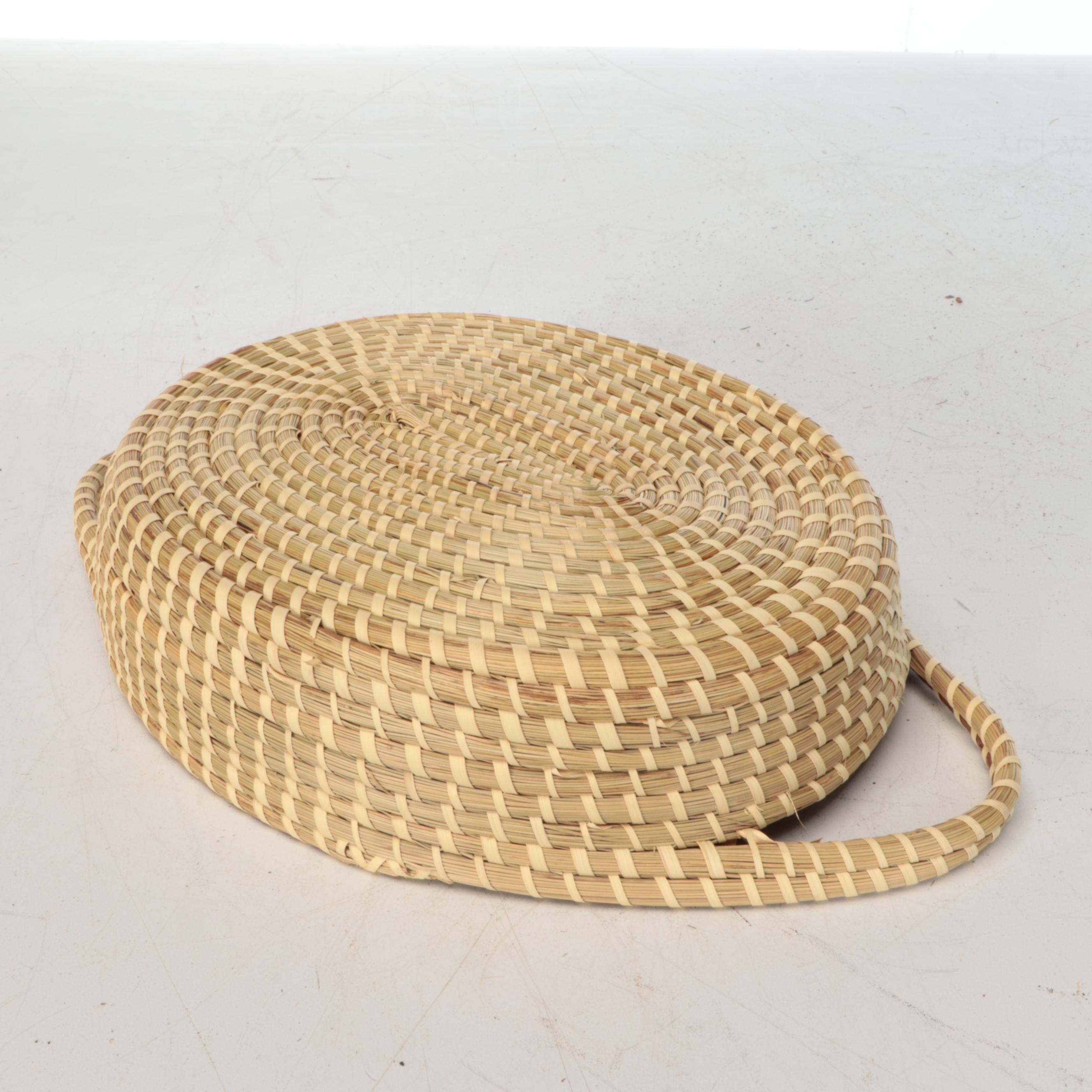 Sarah Graddick South Carolina Gullah Basket with Other Sweetgrass Basketry