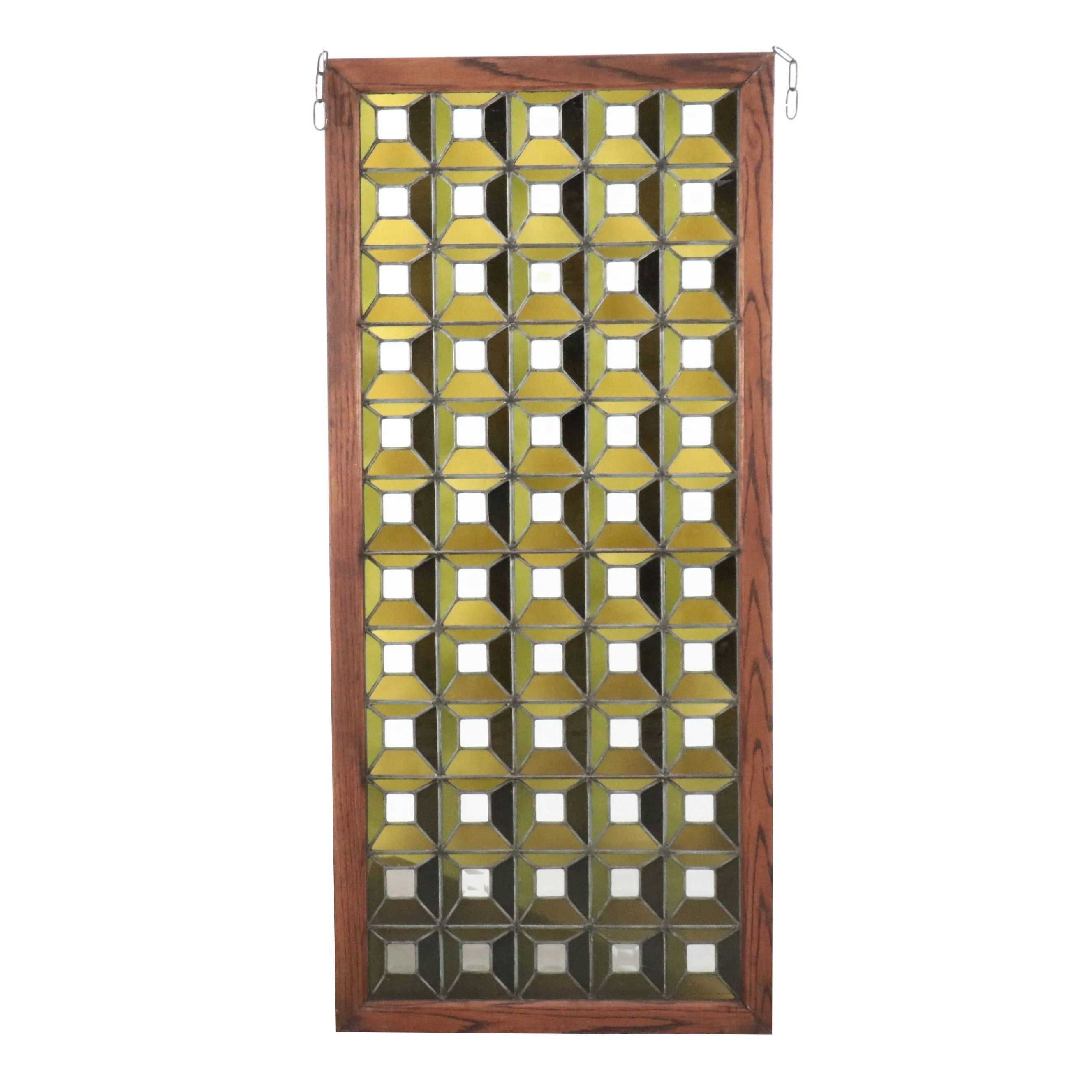 66" Architectural Art Glass Studio Salvage Stained Glass Door Panel