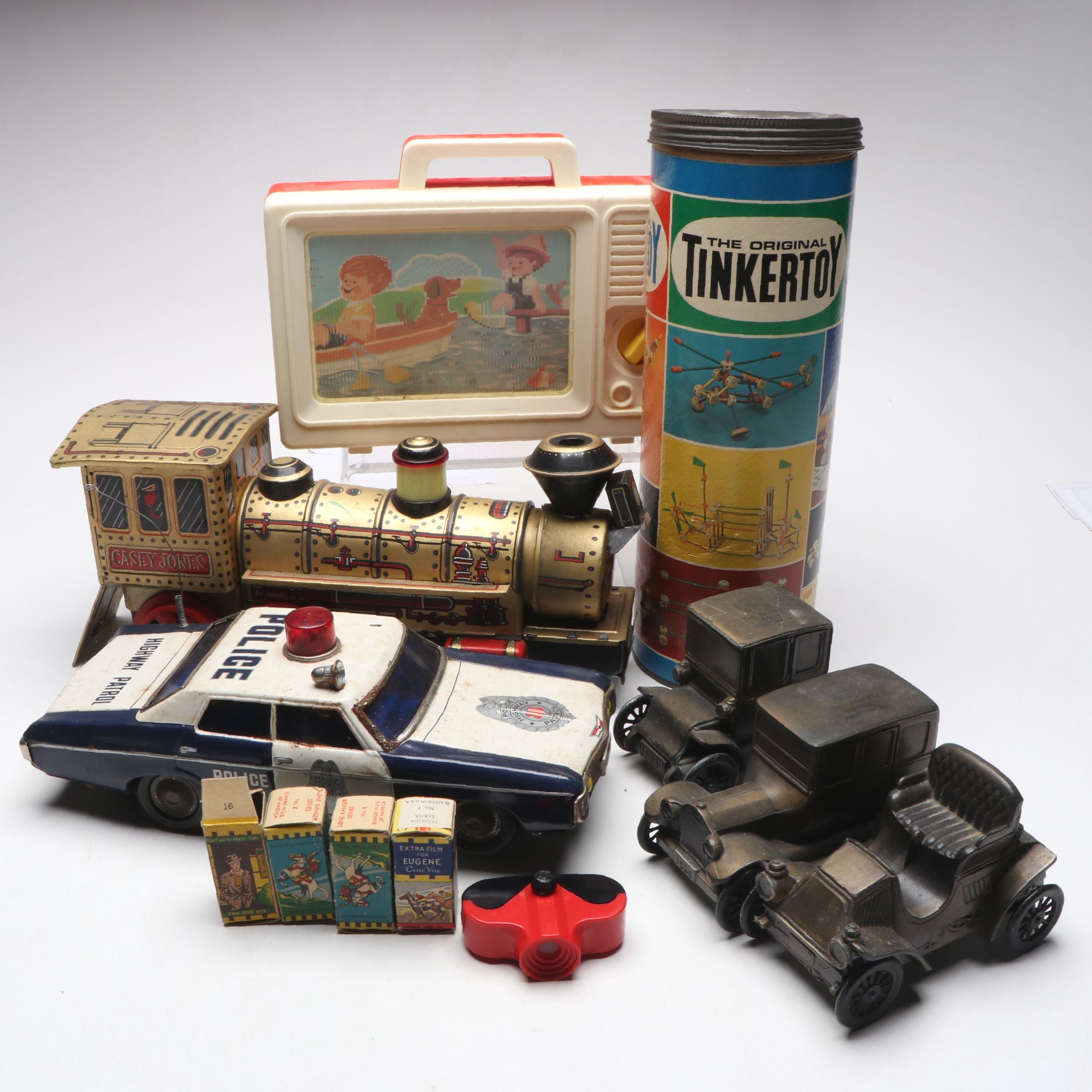 Ohio Made Barnitz Diecast Car Banks with Other Vintage Toys