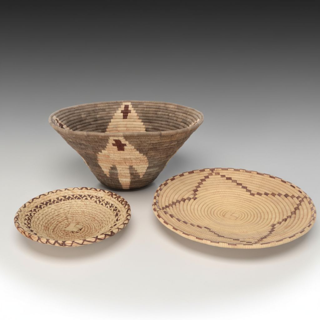 Namibian Ovambo Peoples Handwoven Plant Fiber Baskets