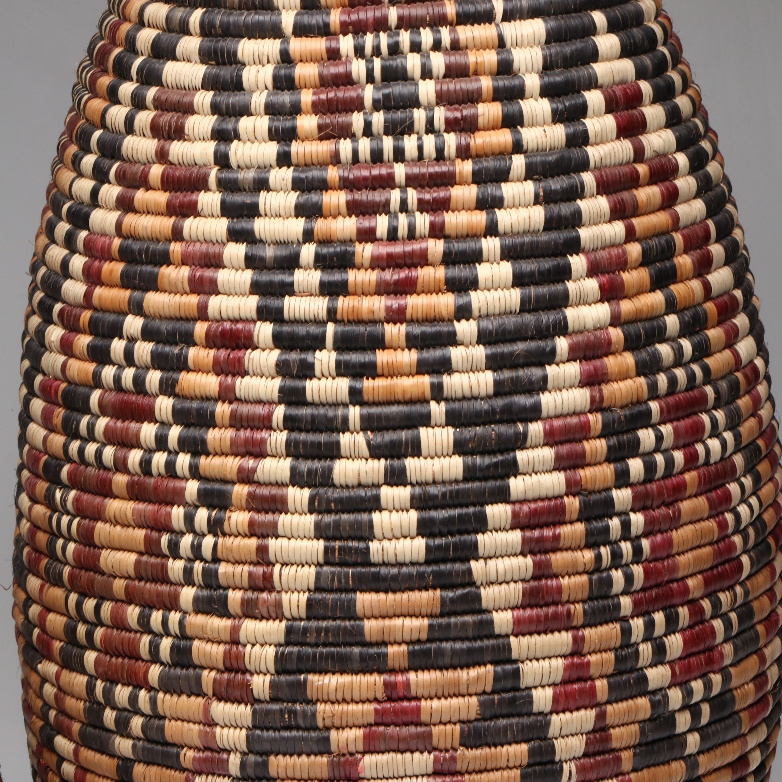 Zulu Artisan Crafted Ilala Palm and Natural Dye Lidded Baskets