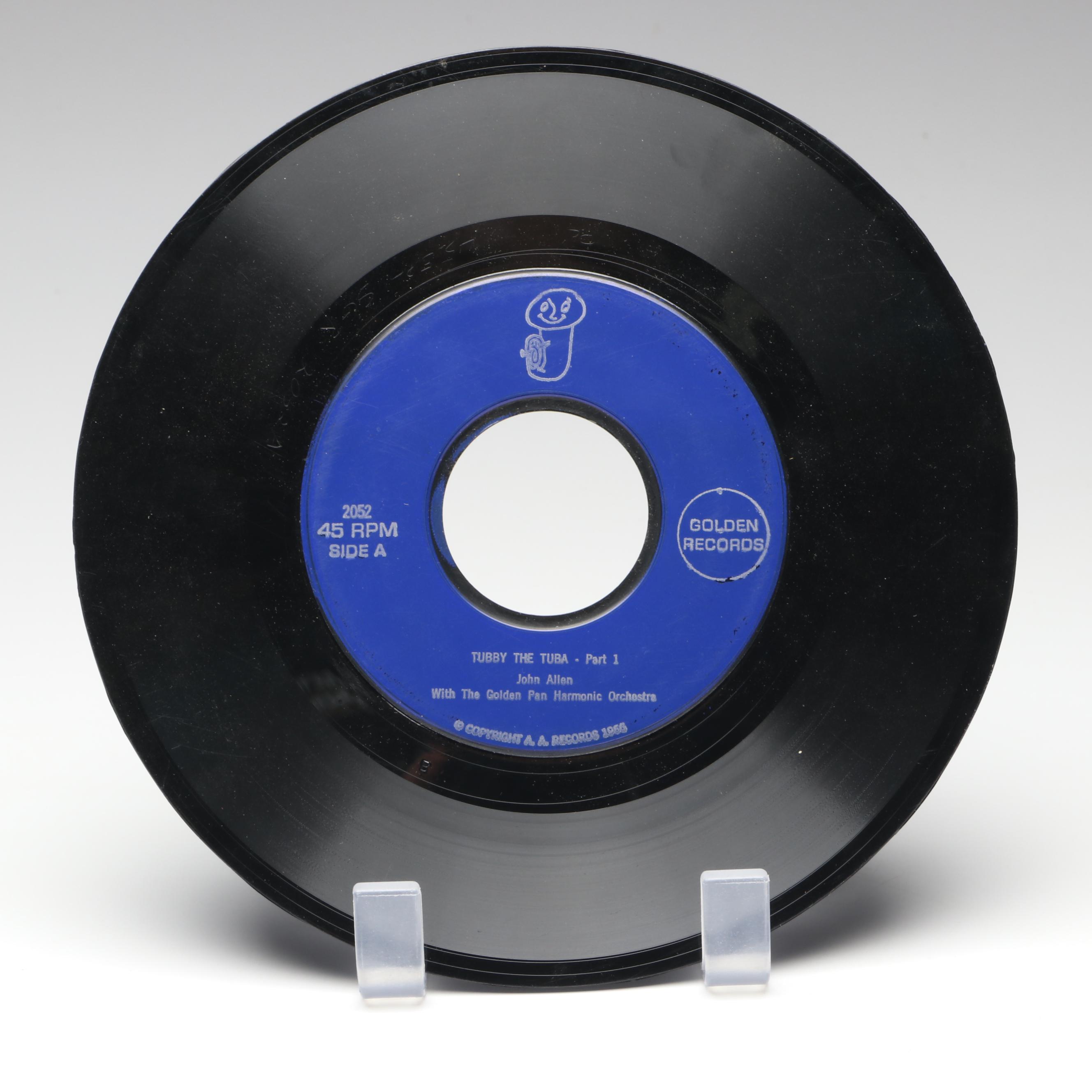 Joan Baez, Stevie Wonder and More 7" Records in Disk-Go-Case Carrying Case