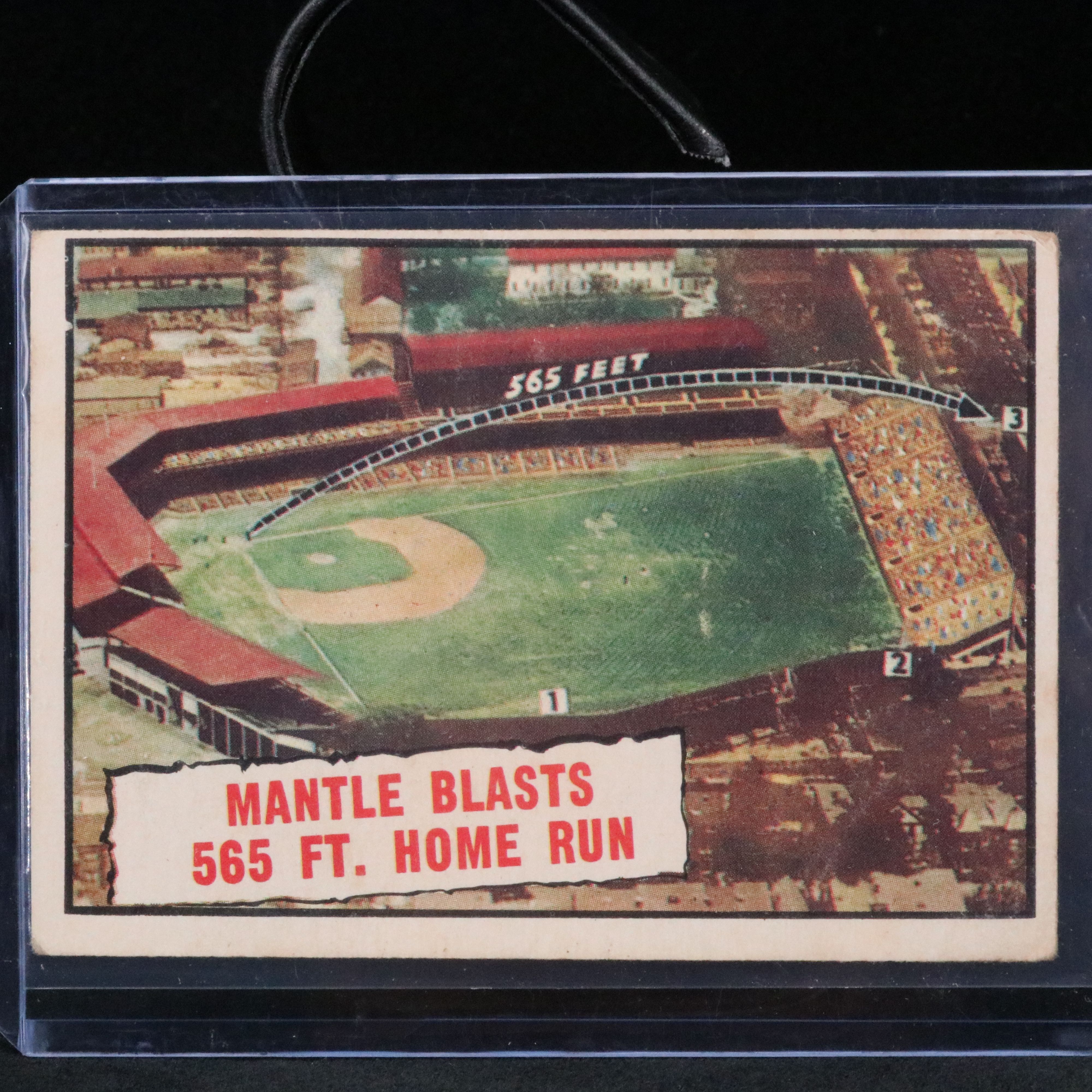 1961 Topps Mickey Mantle Baseball Thrills Card