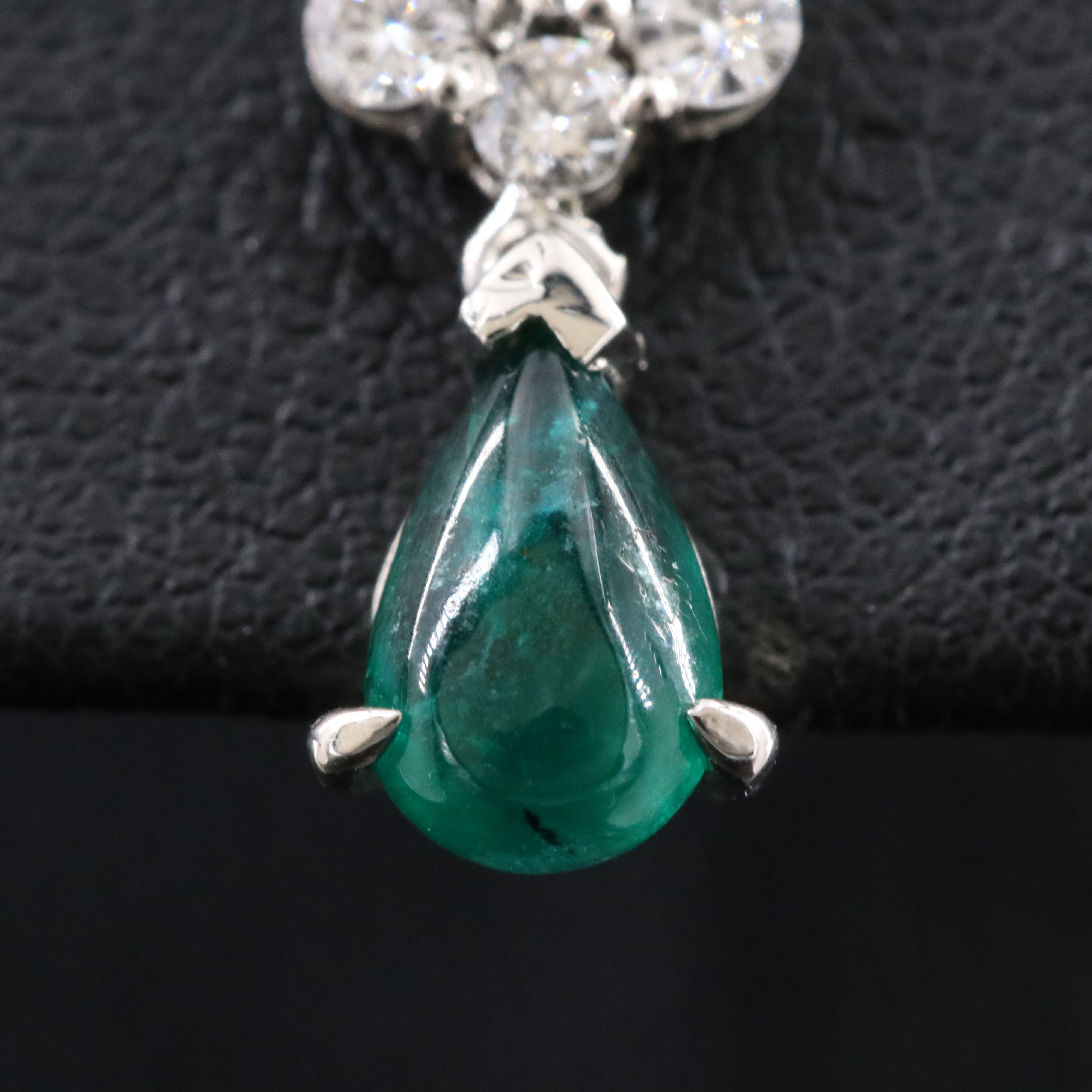 Platinum 1.60 CTW Emerald and Diamond Earrings